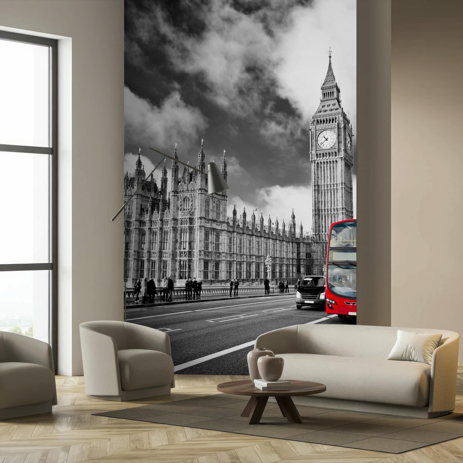 Fototapeten Big Ben und ein roter Bus