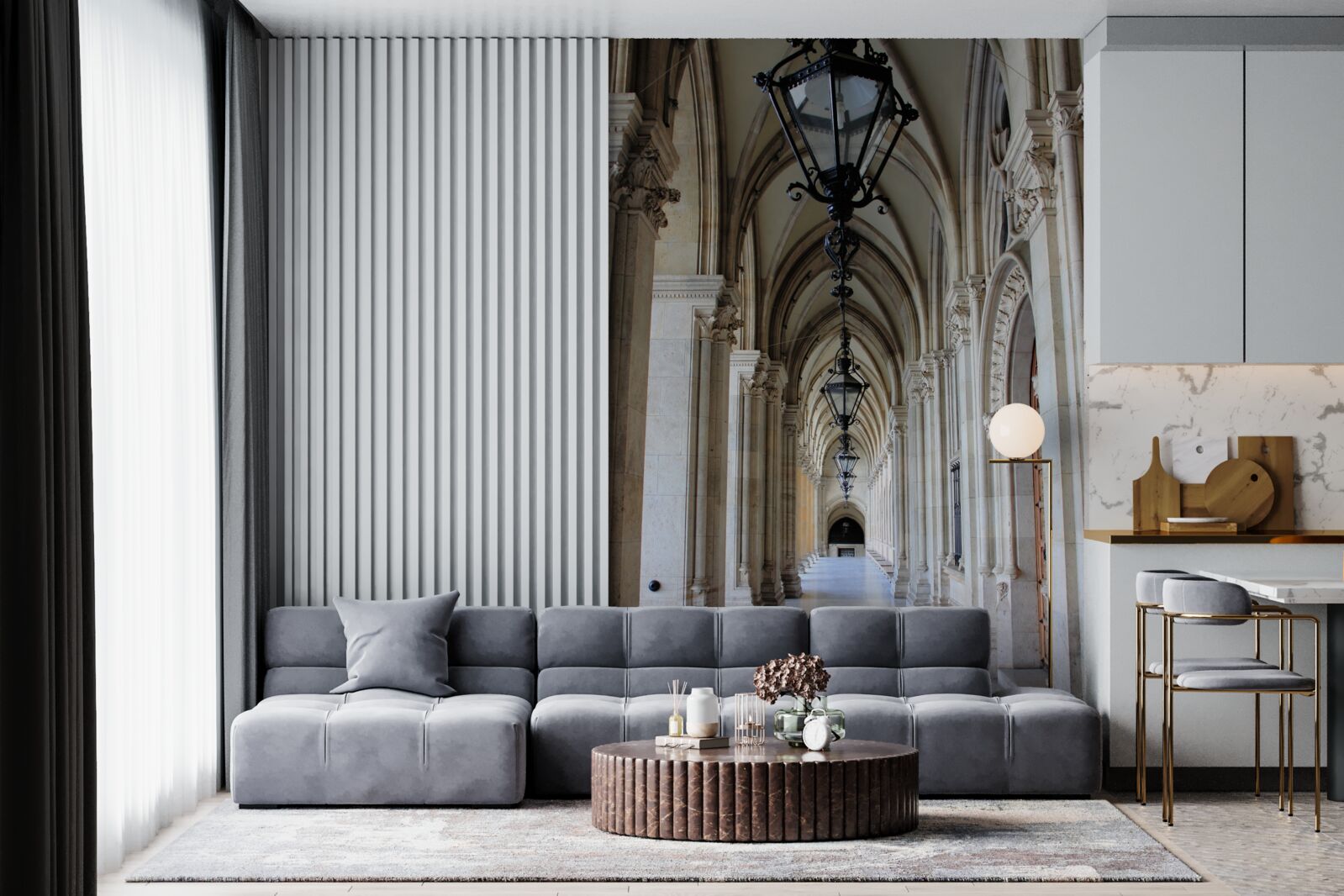 Fototapeten Gotische Bögen des Stadtrats von Wien