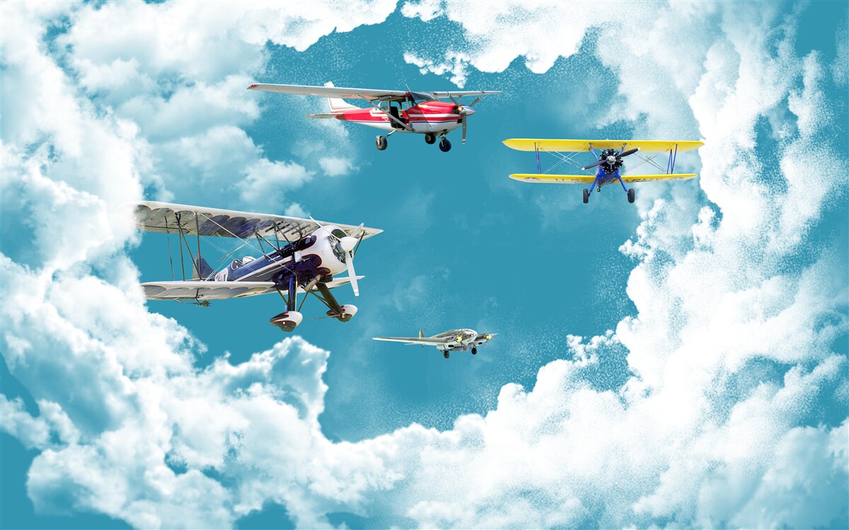 Fototapeten Flugzeuge sind am Himmel
