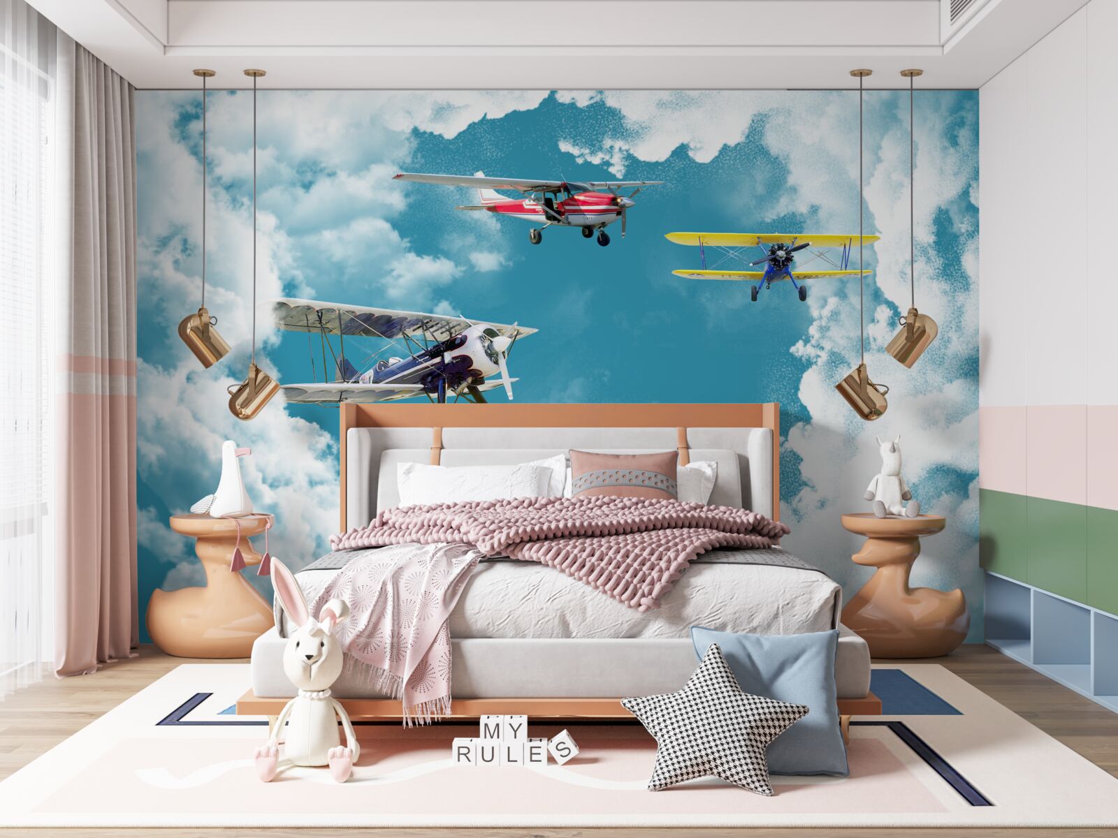 Fototapeten Flugzeuge sind am Himmel