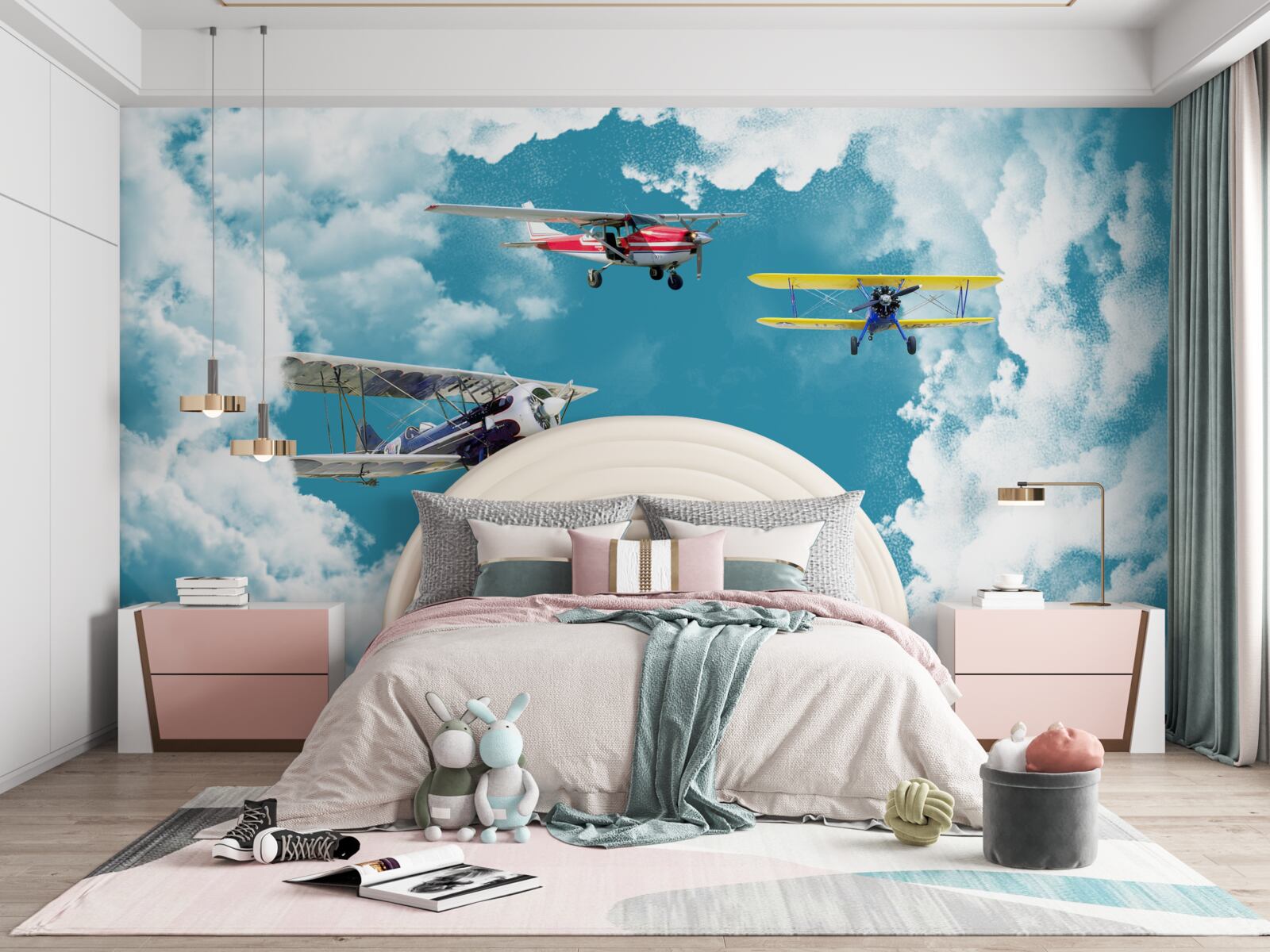 Fototapeten Flugzeuge sind am Himmel