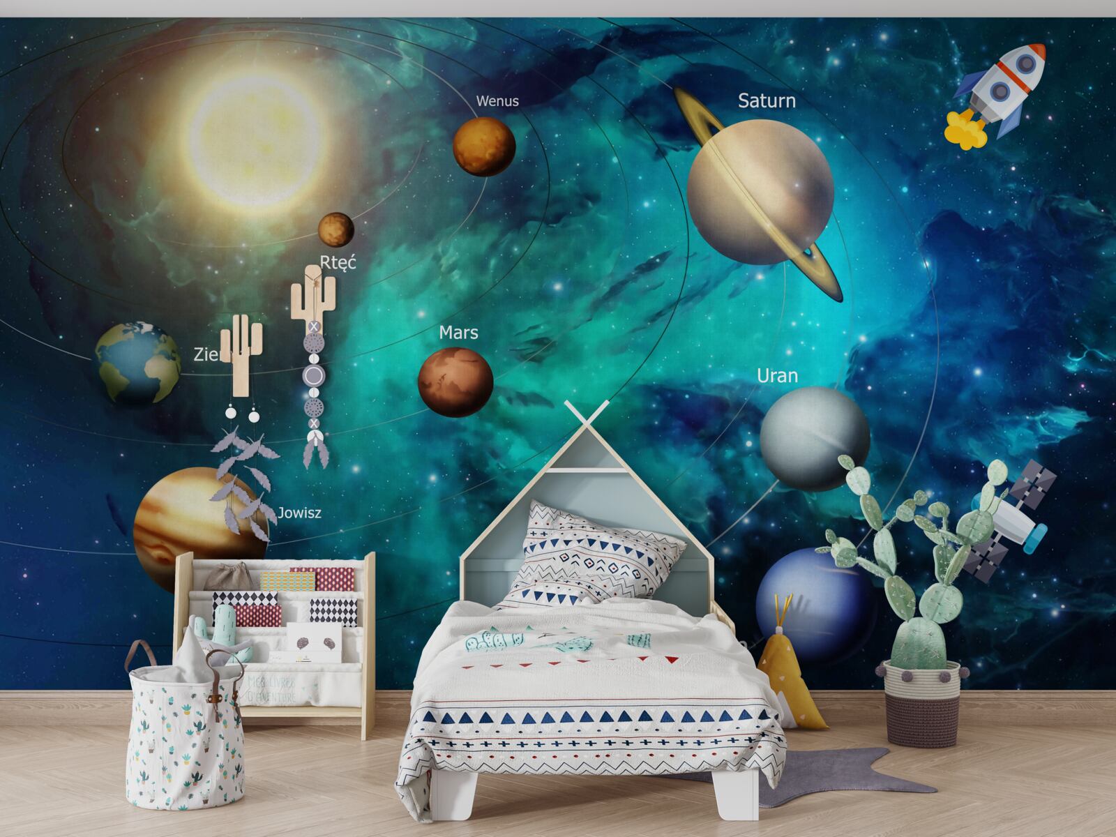 Fototapeten Eine Reihe von Planeten im Universum