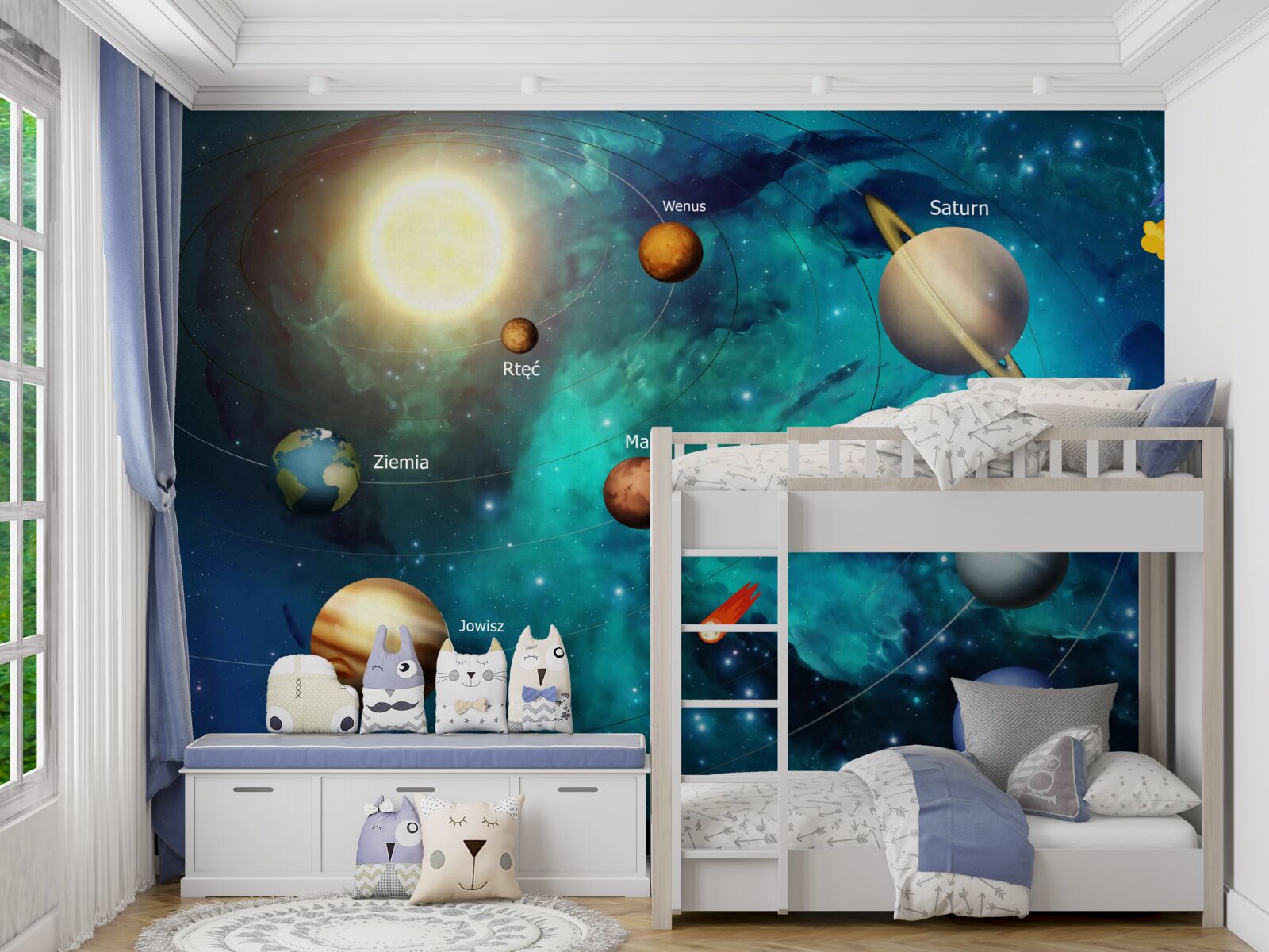 Fototapeten Eine Reihe von Planeten im Universum
