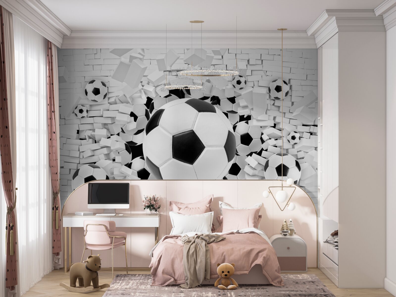 Fototapeten Eine große Anzahl von Fußball