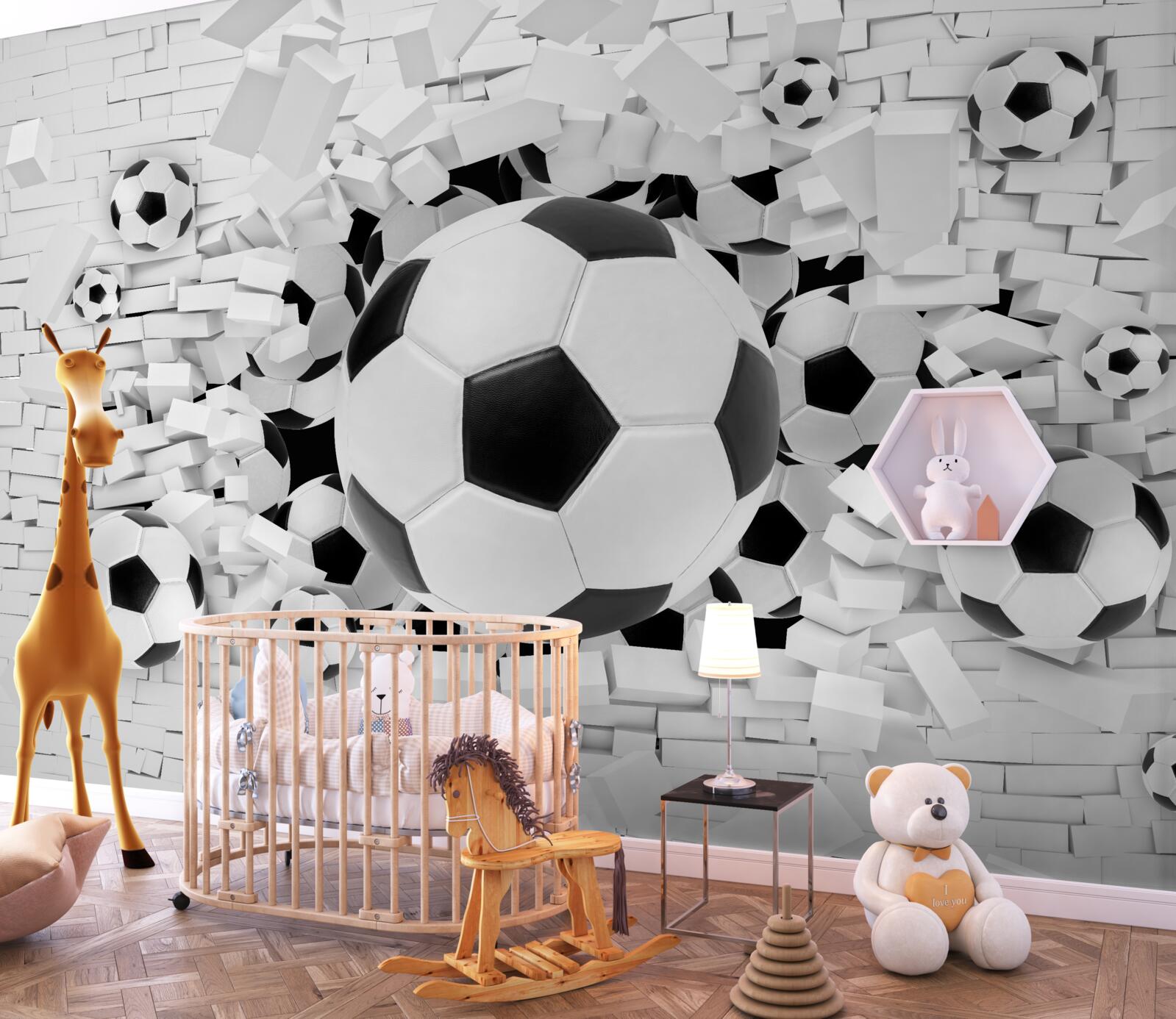 Fototapeten Eine große Anzahl von Fußball