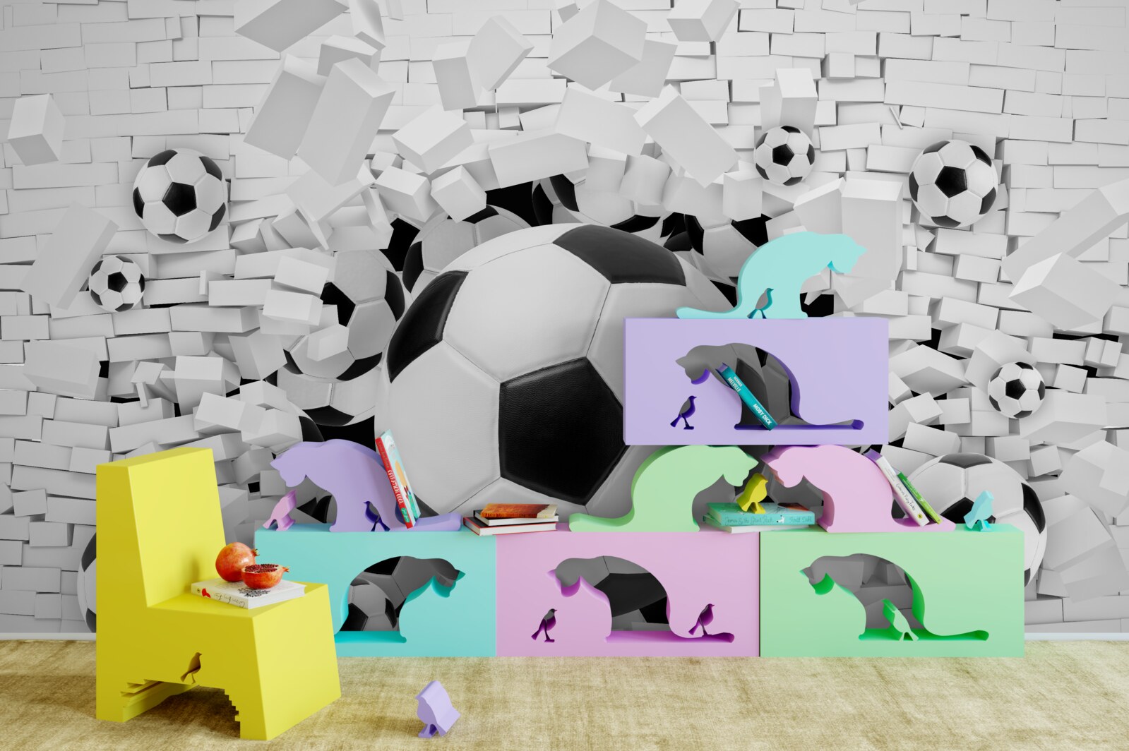 Fototapeten Eine große Anzahl von Fußball