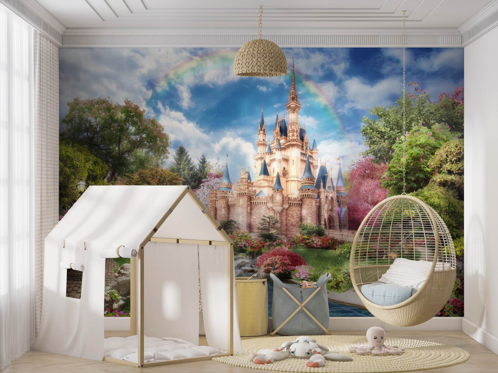 Fototapeten Schloss mit einer erstaunlichen, märchenhaften Schönheit