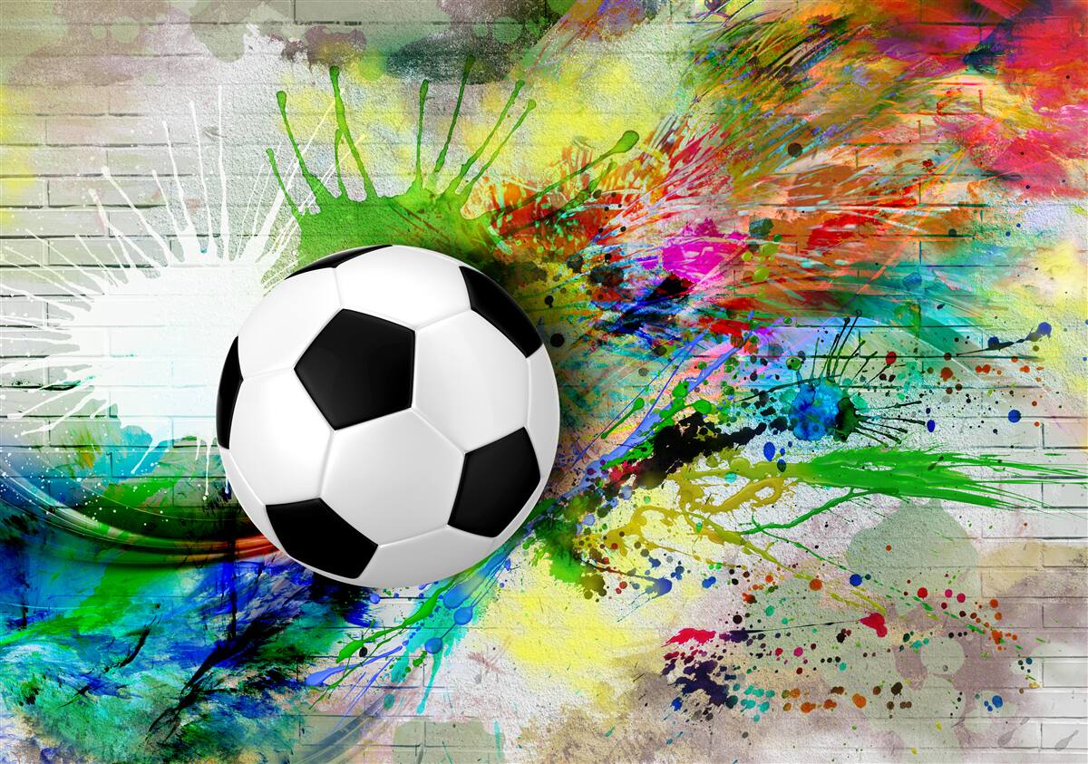 Fototapeten Hintergrundhelligkeit wird durch Fußball betont