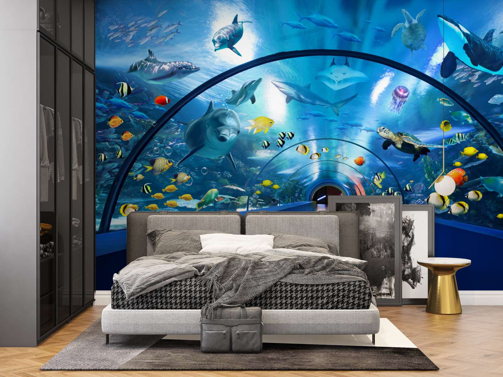Fototapeten Faszinierender Aquarientunnel