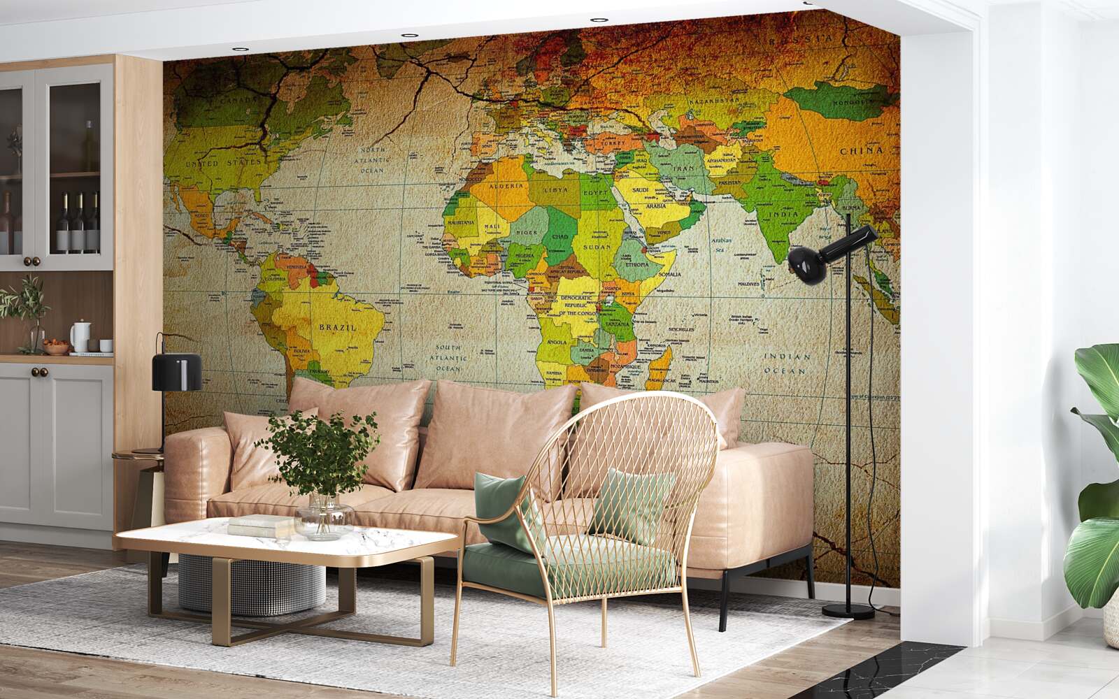 Fototapeten Die geografische Karte der Welt