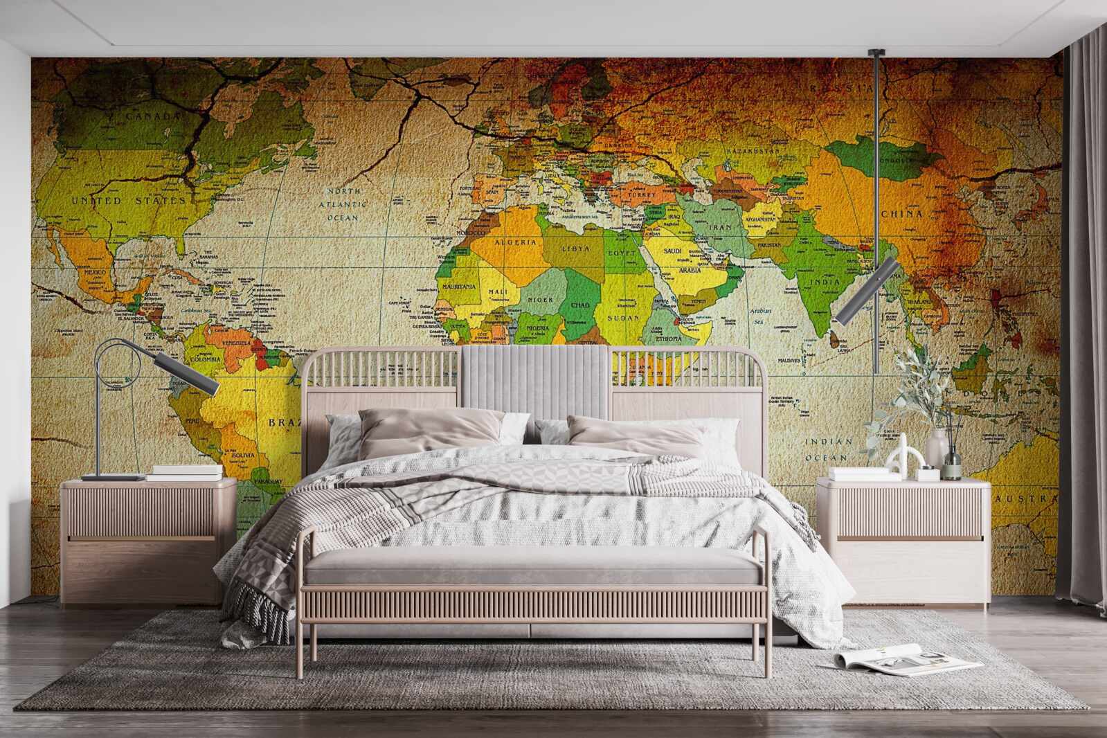Fototapeten Die geografische Karte der Welt