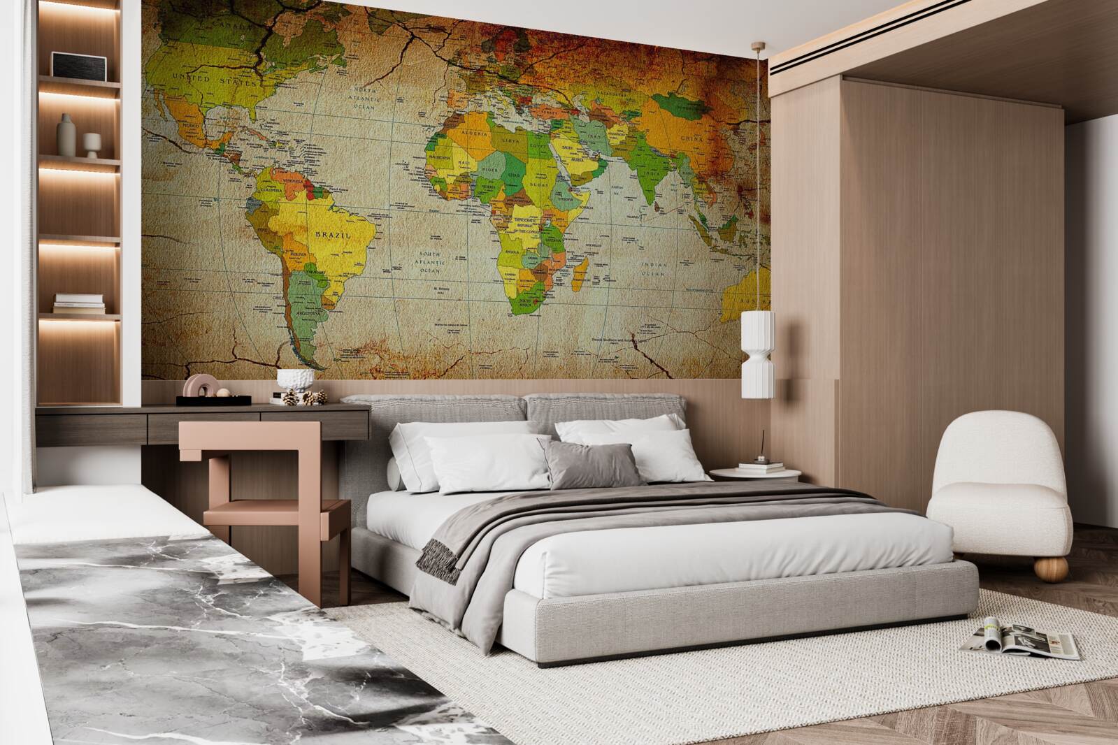 Fototapeten Die geografische Karte der Welt