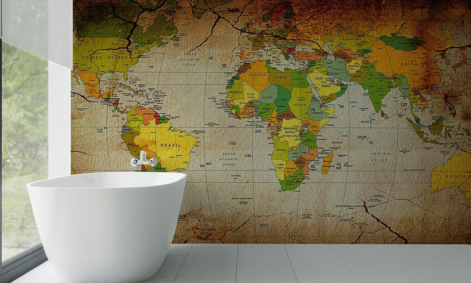 Fototapeten Die geografische Karte der Welt