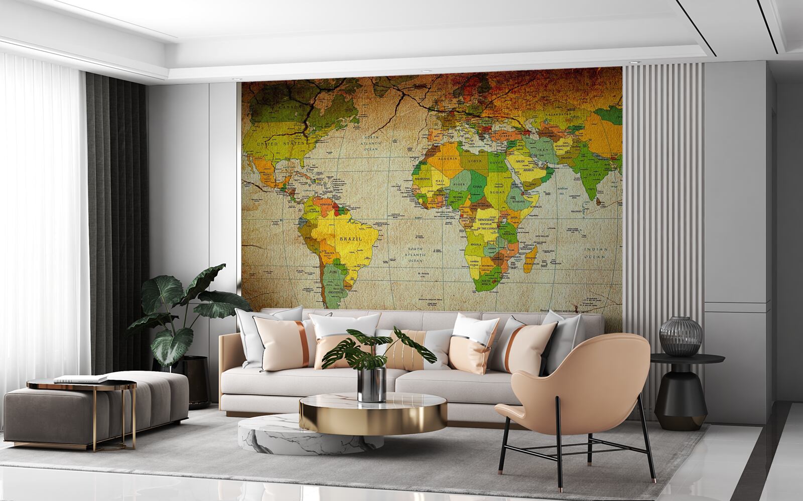 Fototapeten Die geografische Karte der Welt