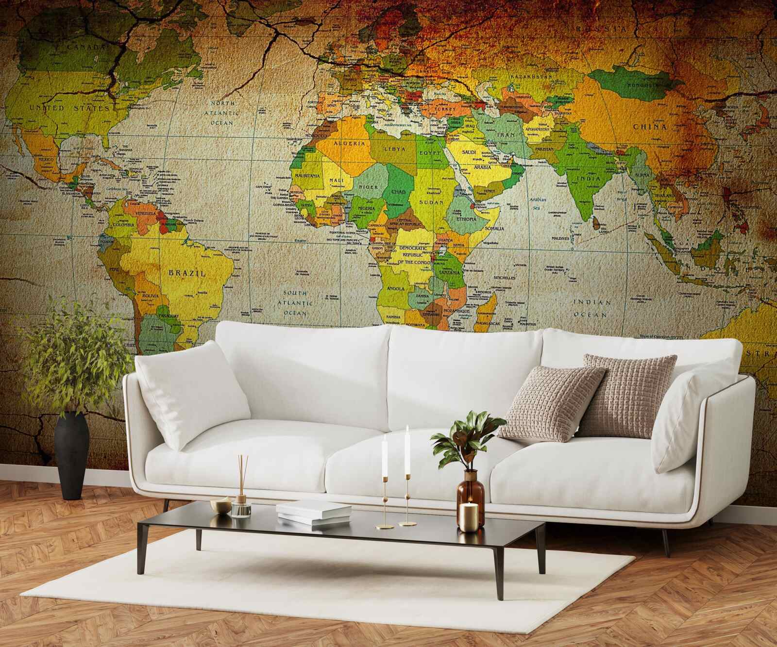 Fototapeten Die geografische Karte der Welt