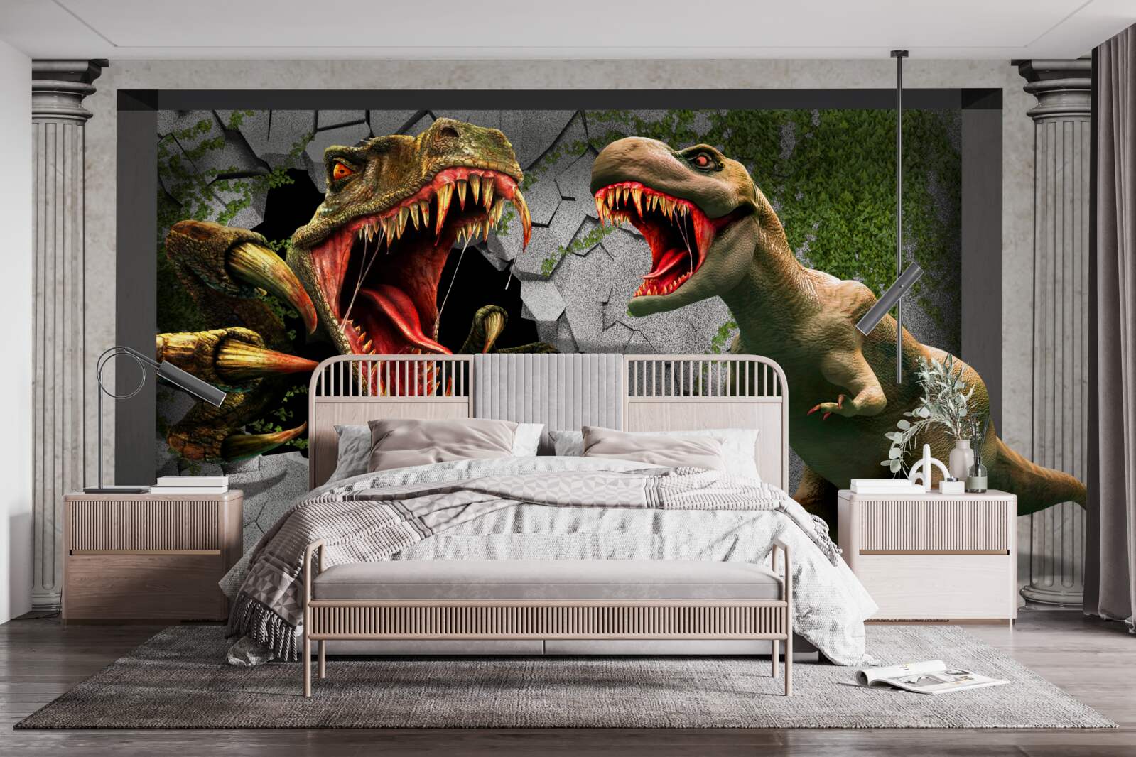 Fototapeten Unruhige Dinosaurier im Bug