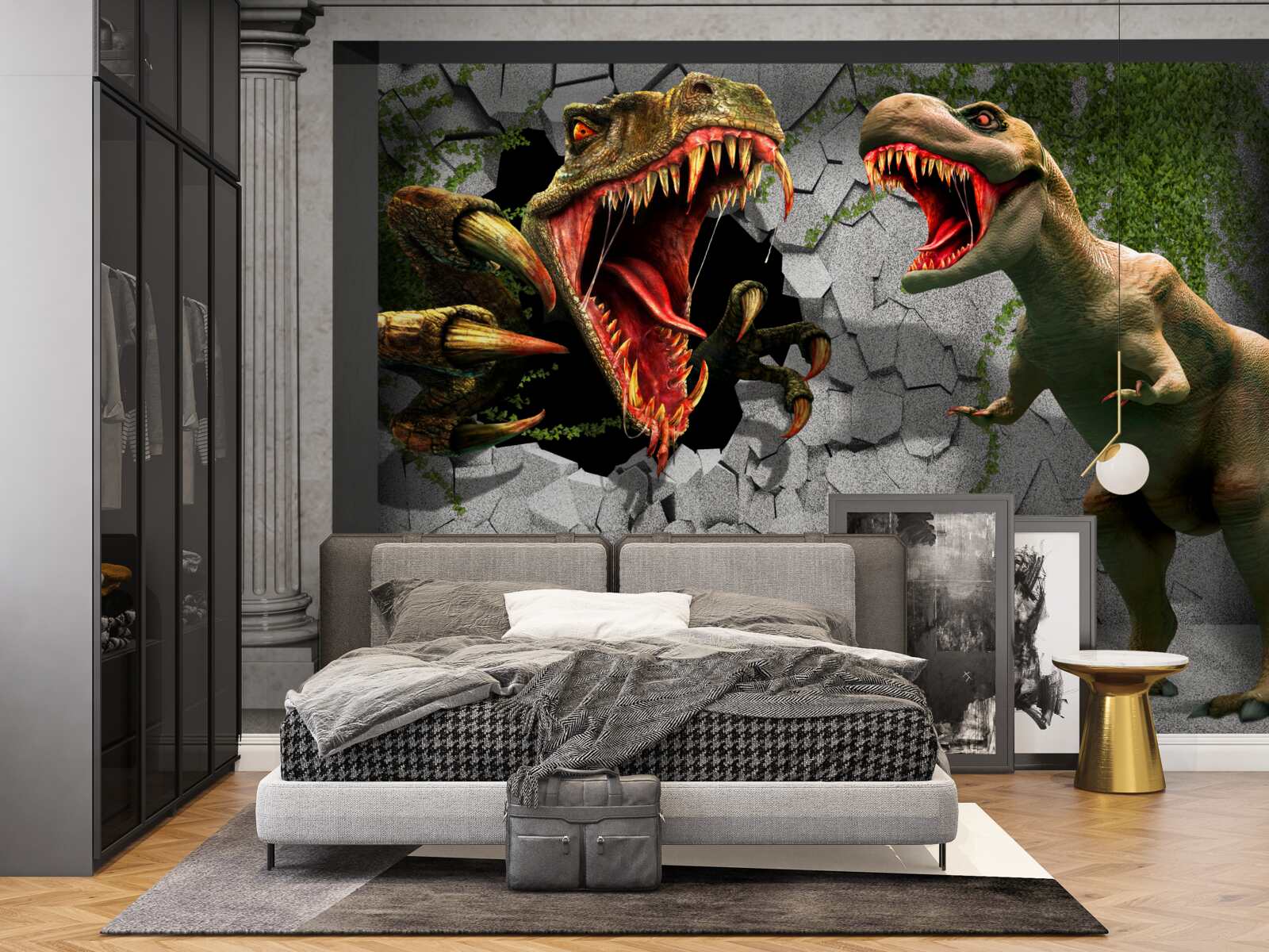 Fototapeten Unruhige Dinosaurier im Bug