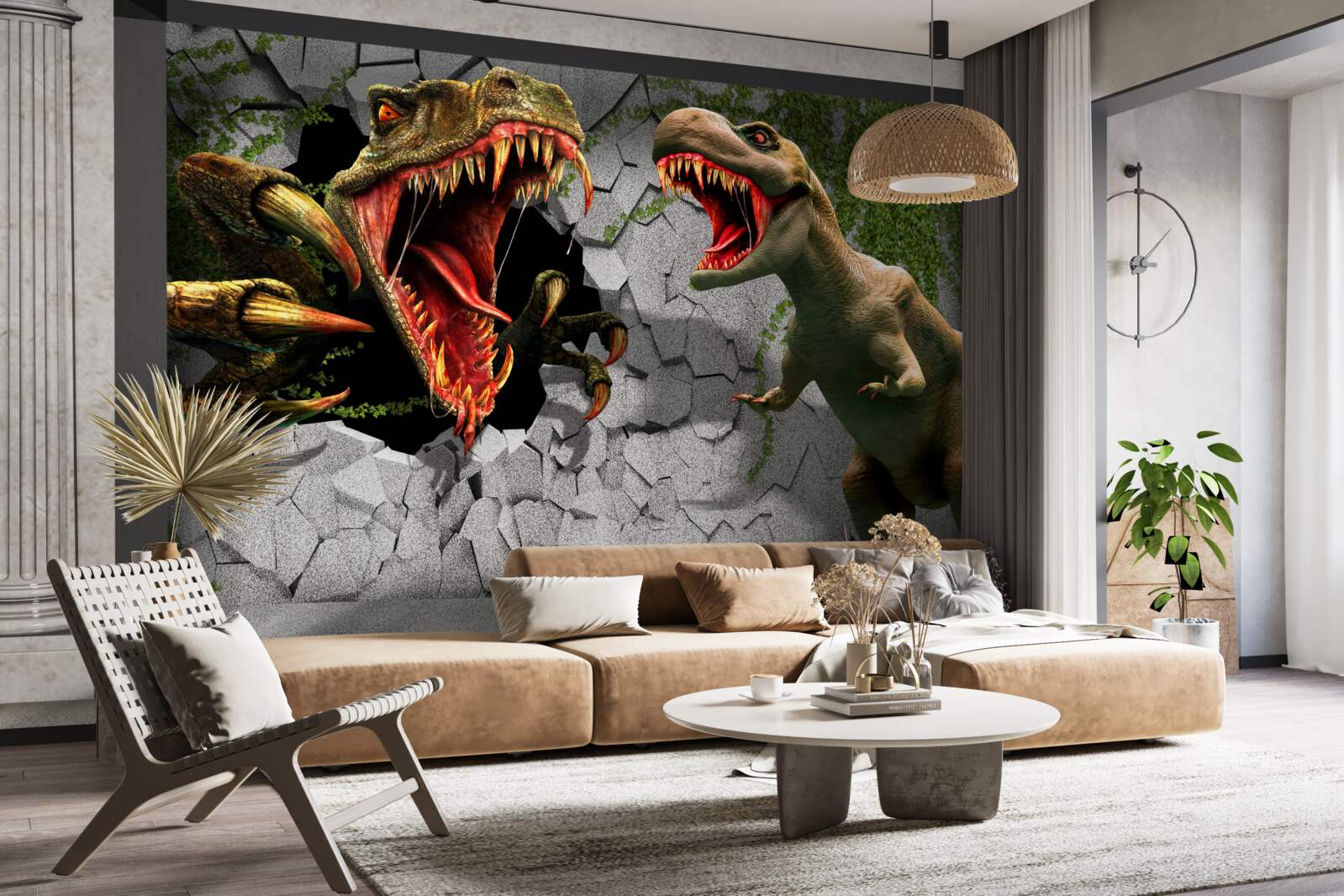 Fototapeten Unruhige Dinosaurier im Bug