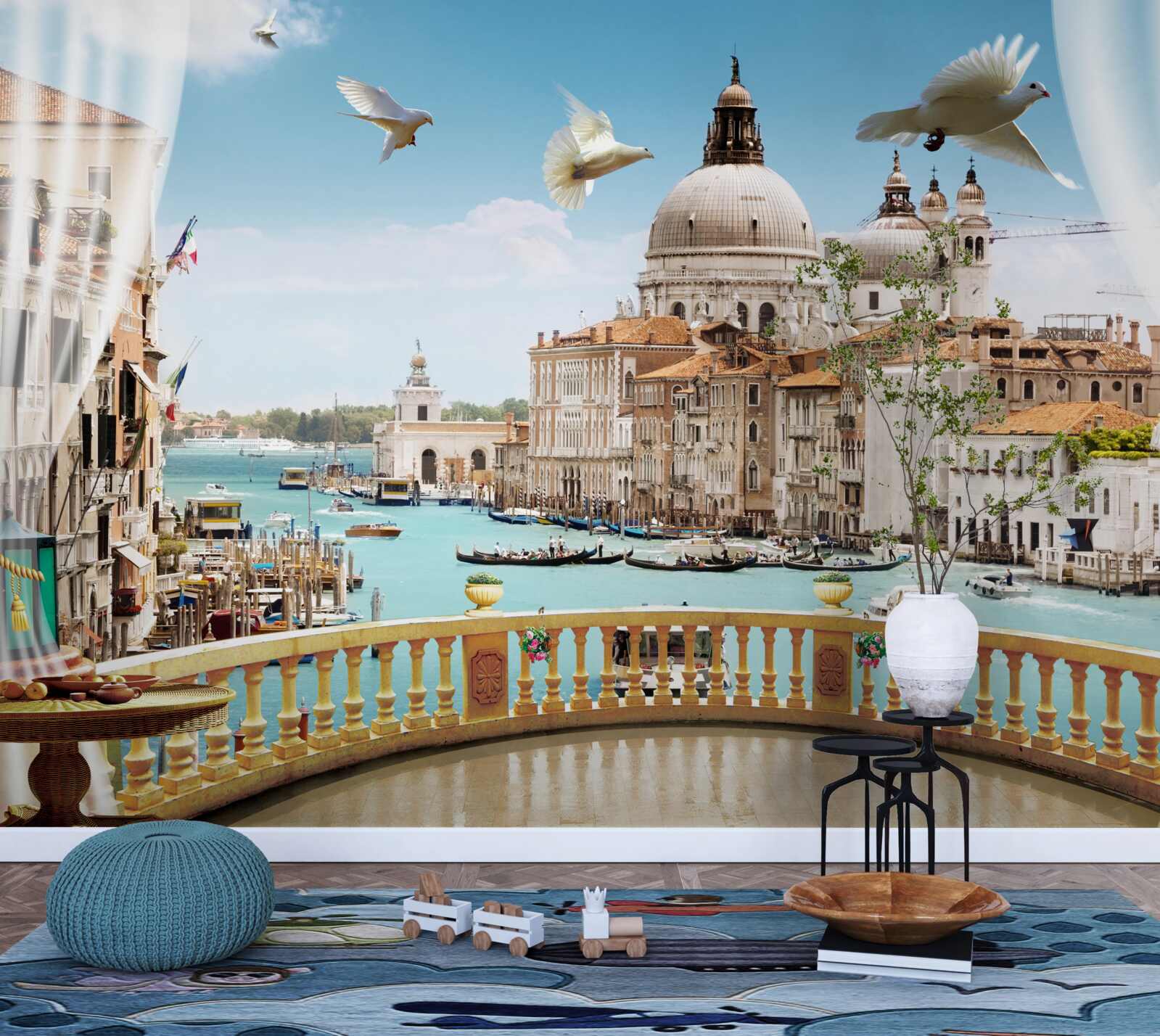 Fototapeten Balkon im venezianischen Stil