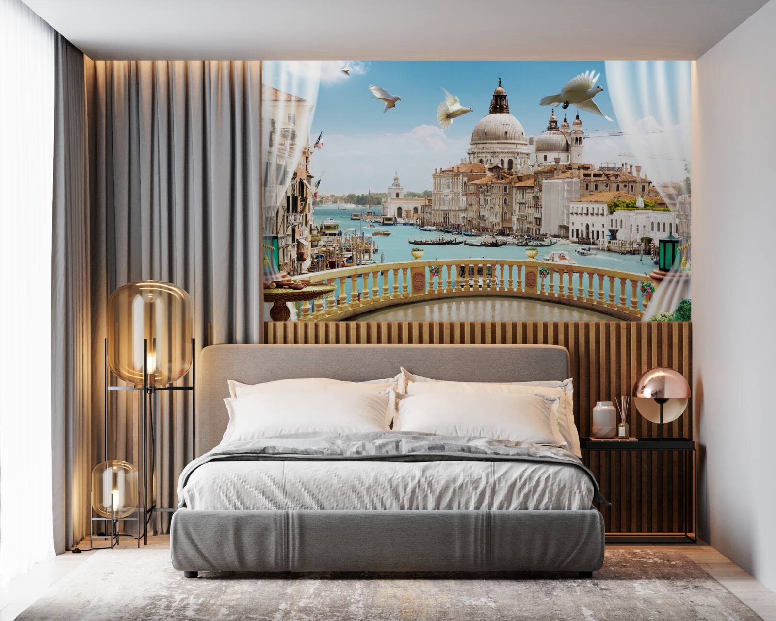 Fototapeten Balkon im venezianischen Stil