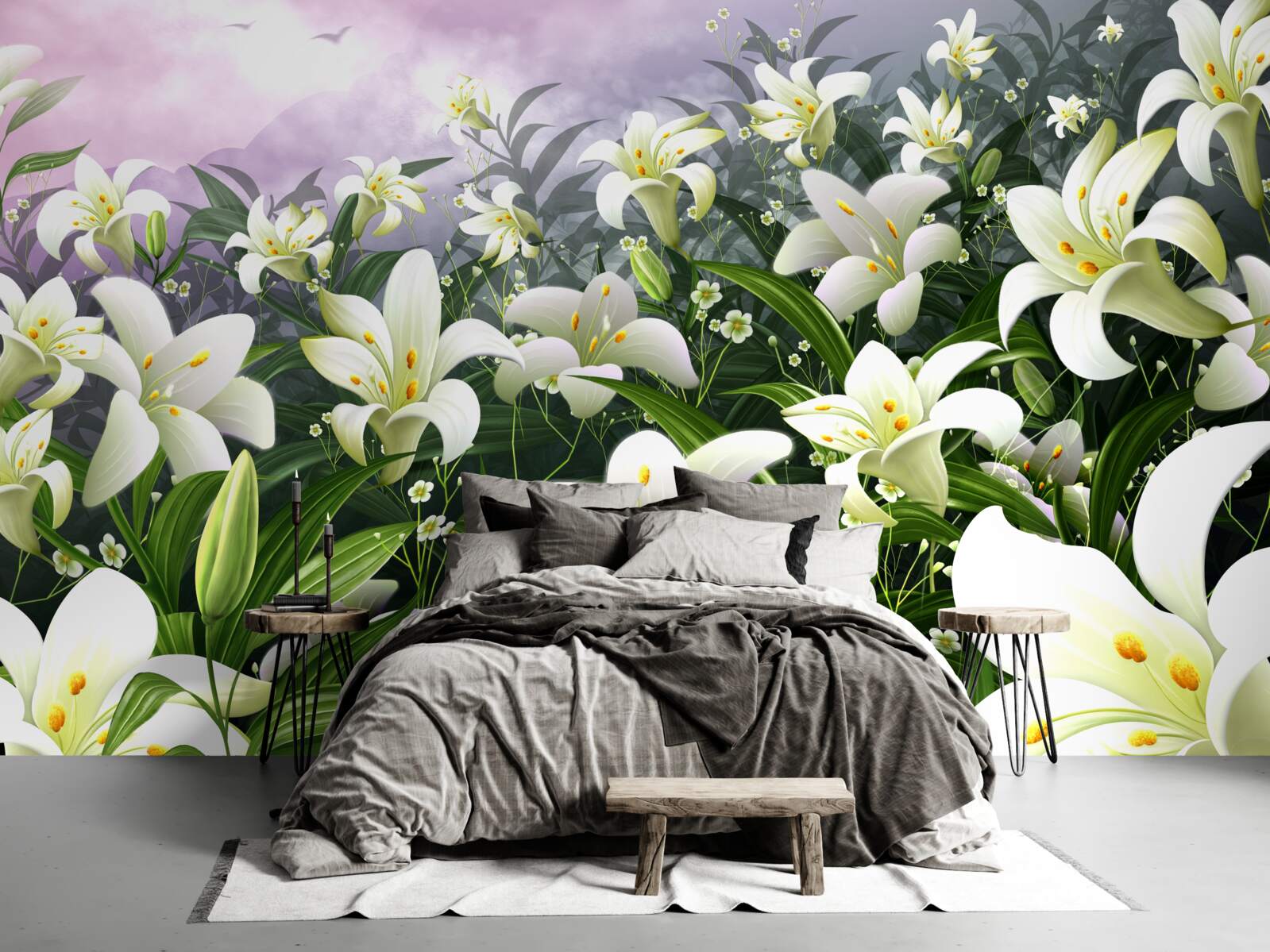 Fototapeten Schnee -White Lily Teppich
