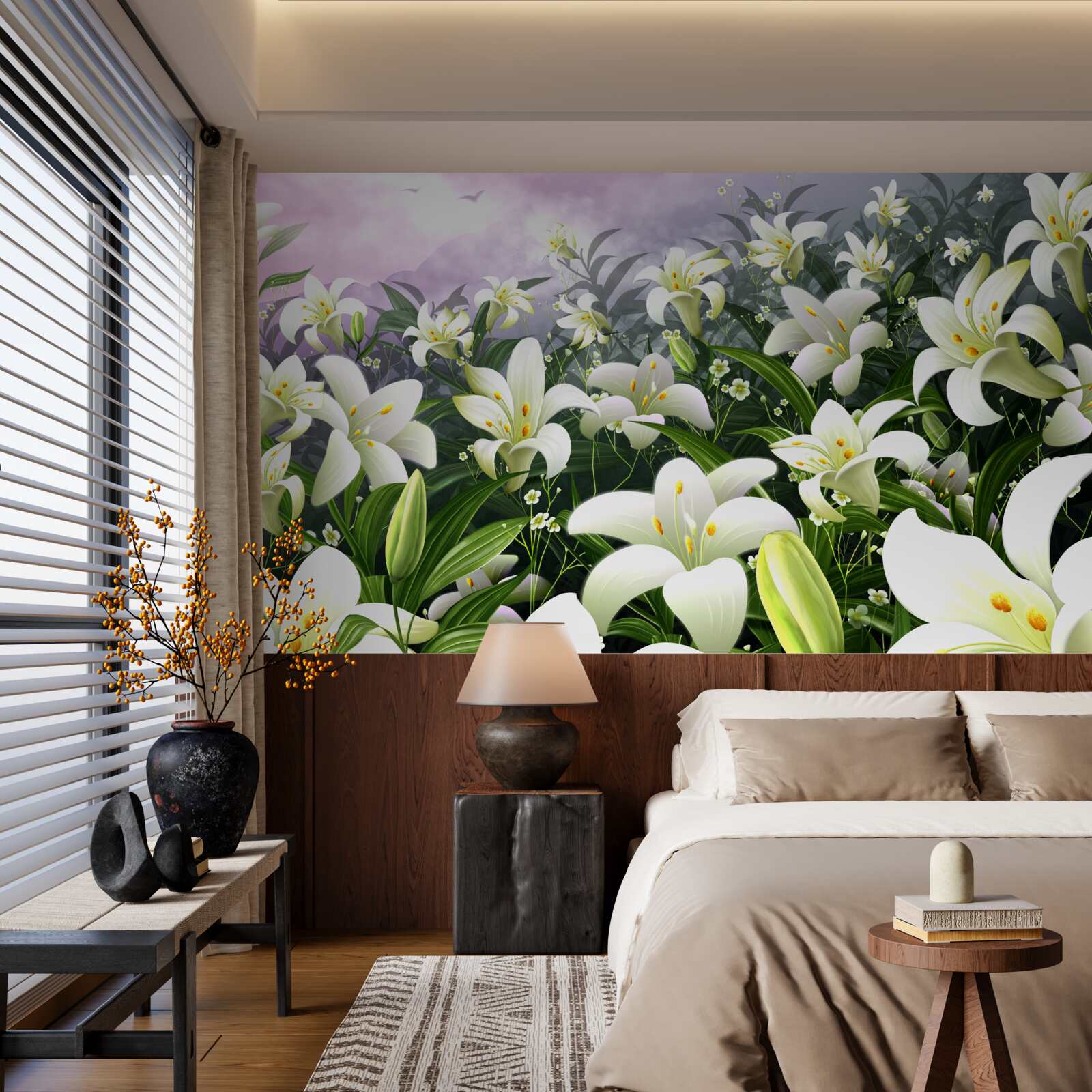Fototapeten Schnee -White Lily Teppich