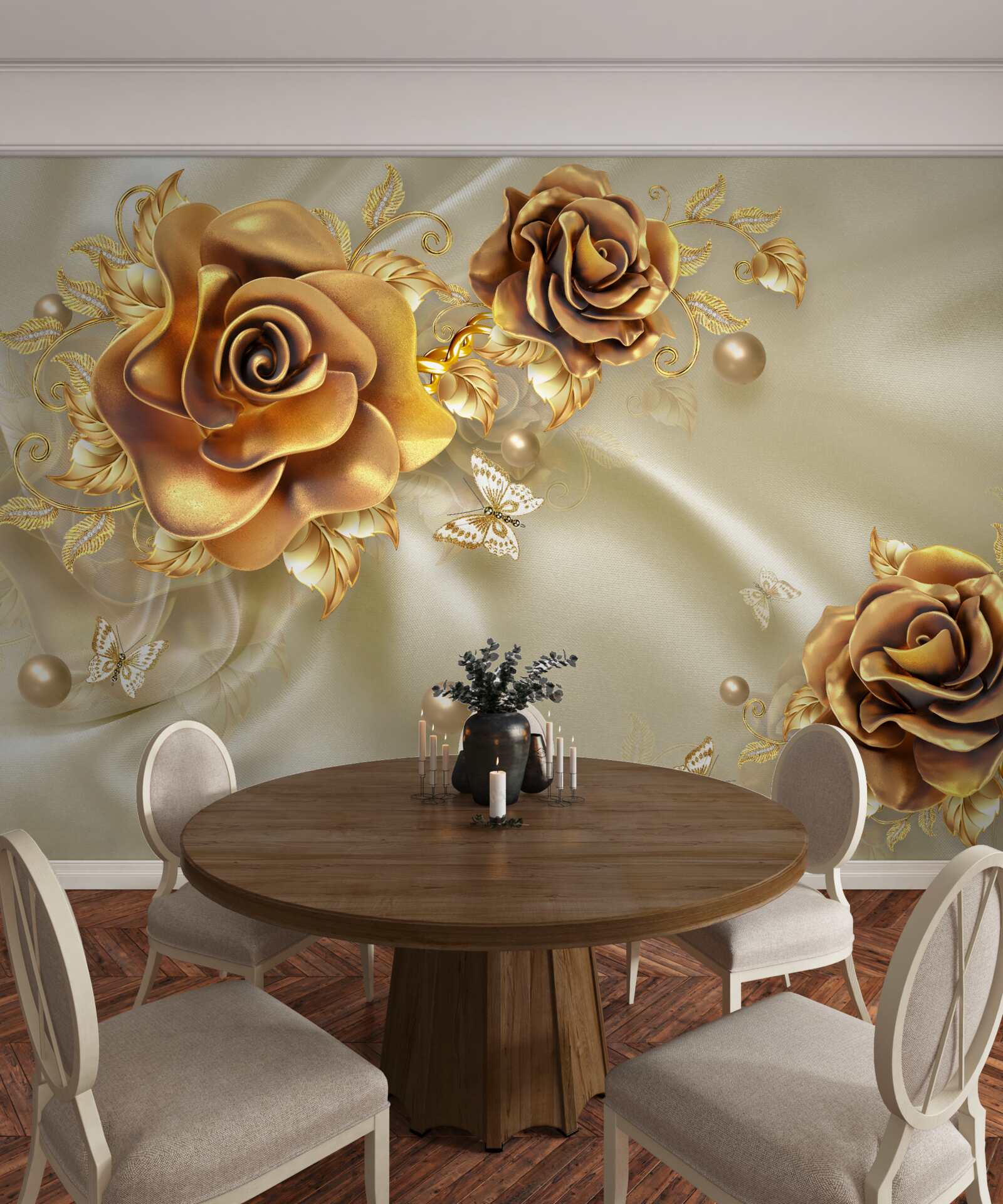 Fototapeten Braune Rose auf einem Seidenhintergrund
