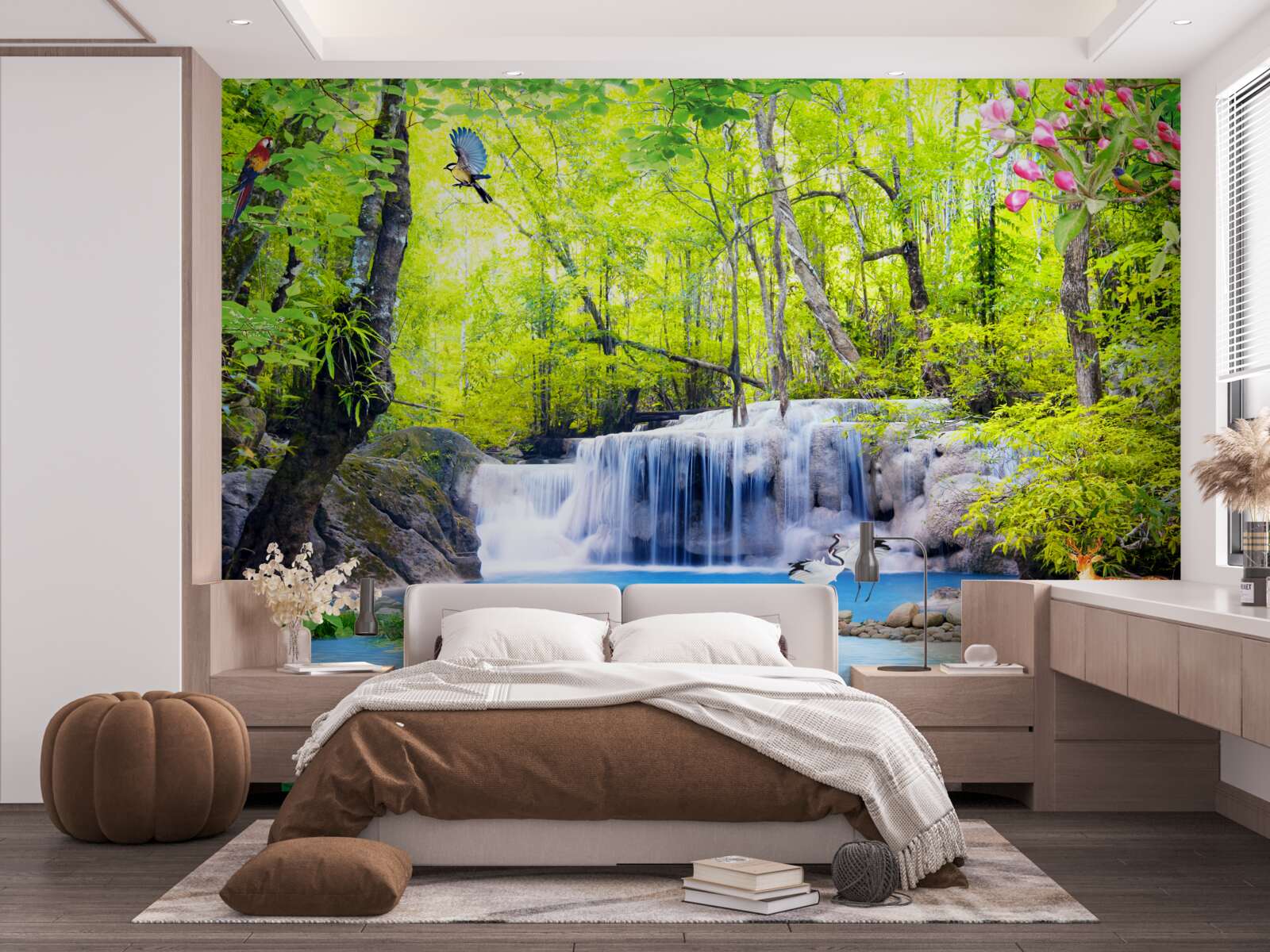 Fototapeten Der Sommerwasserfall hat die Magie der Natur