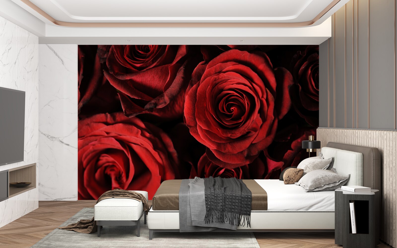Fototapeten Die rote Rose ist die Verkörperung der Schönheit