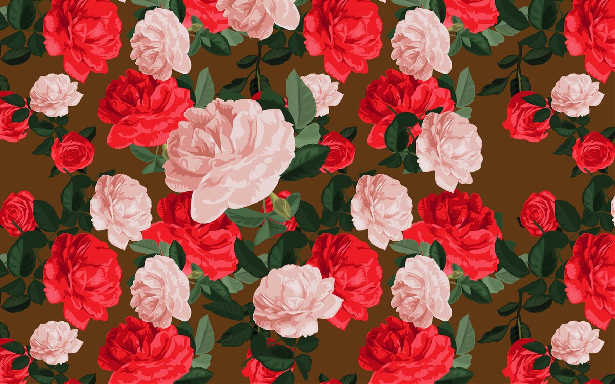 Fototapeten Rosenrot und rosa Blumen