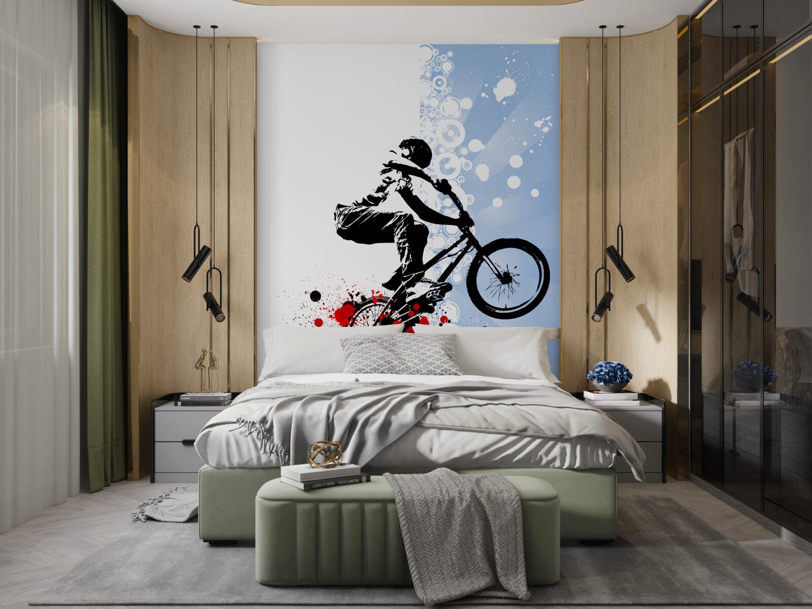Fototapeten BMX -Radfahrersprung