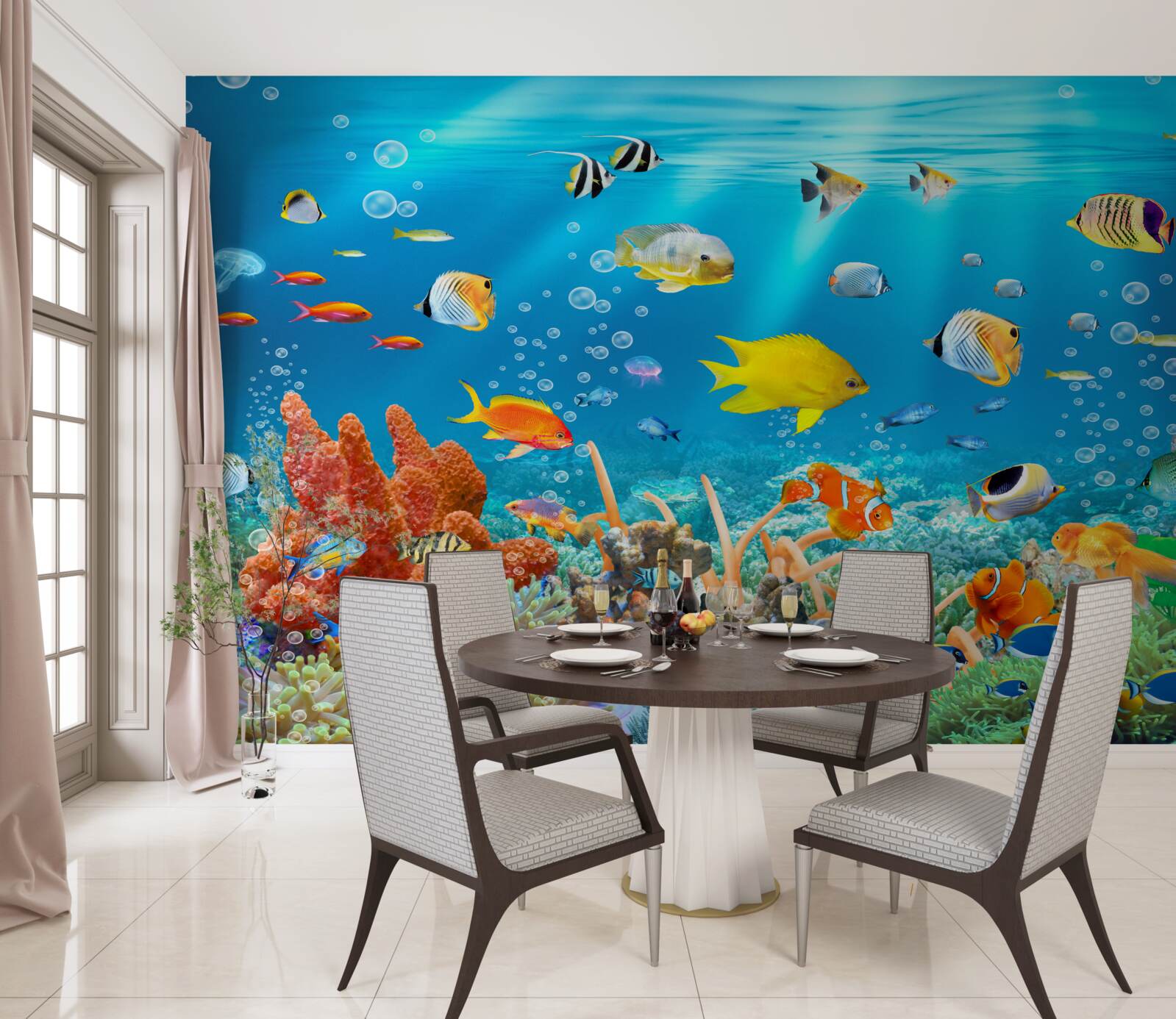 Fototapeten Die Vielfalt der Fische unter Wasser
