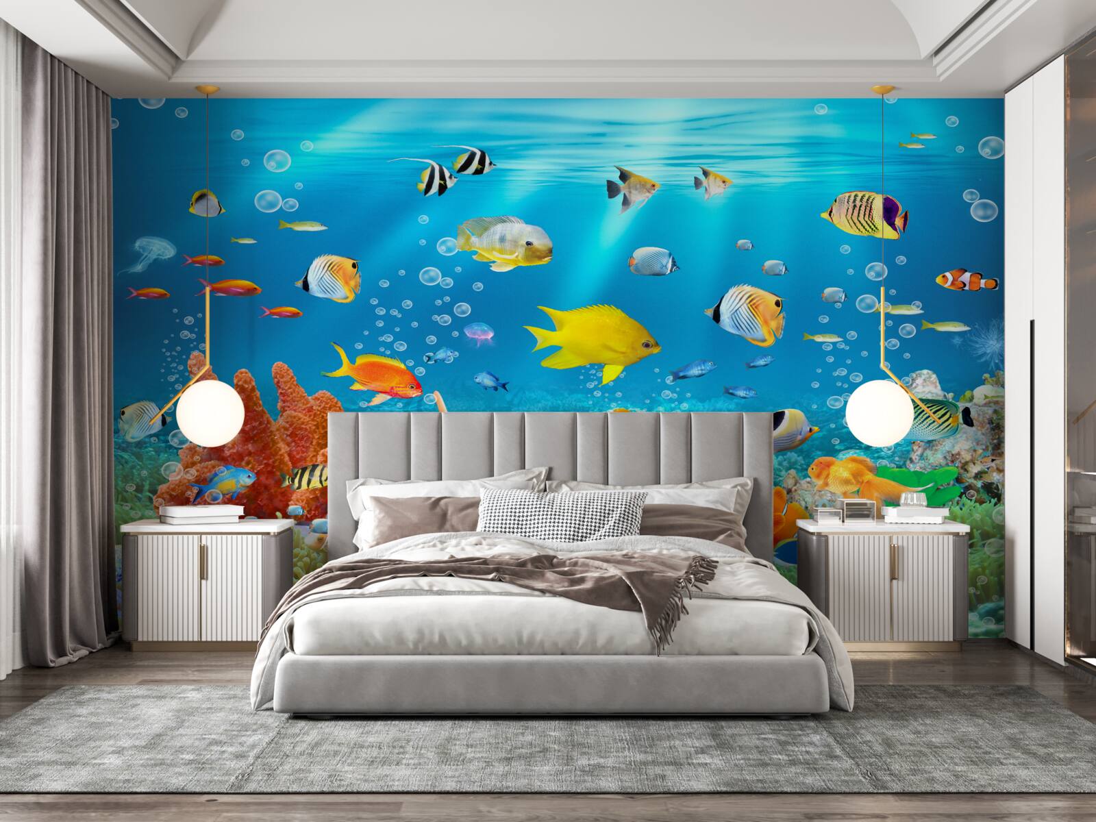 Fototapeten Die Vielfalt der Fische unter Wasser