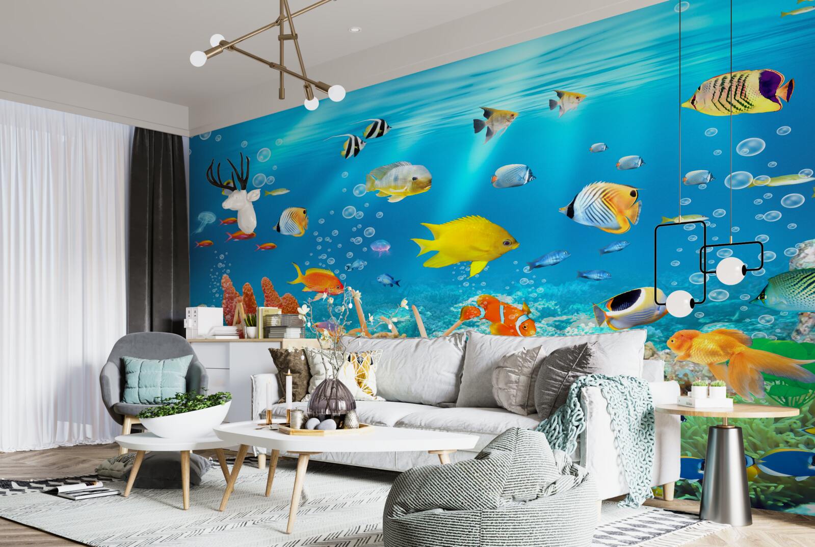 Fototapeten Die Vielfalt der Fische unter Wasser