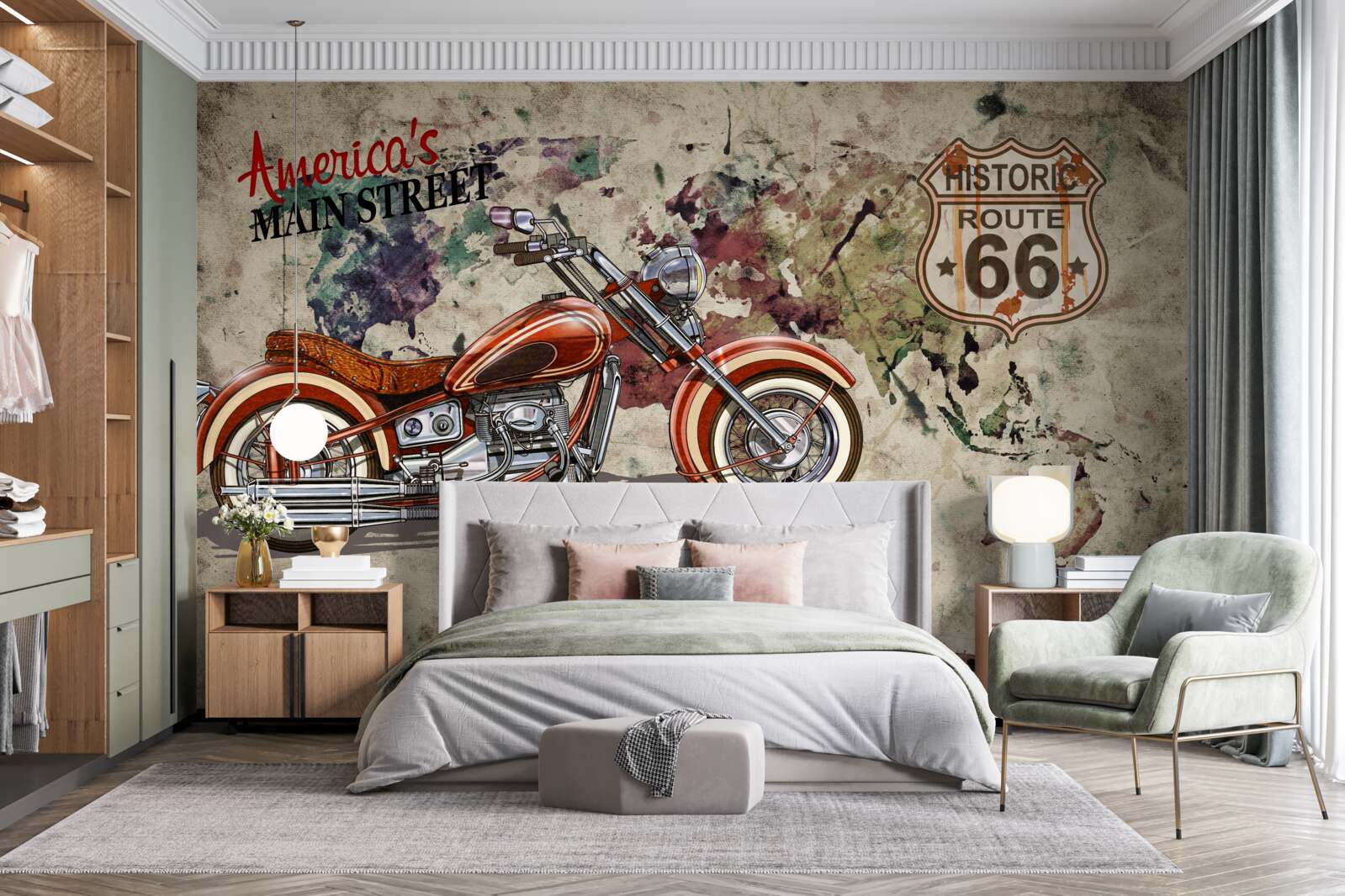 Fototapeten Elegantes Motorrad aus Amerika