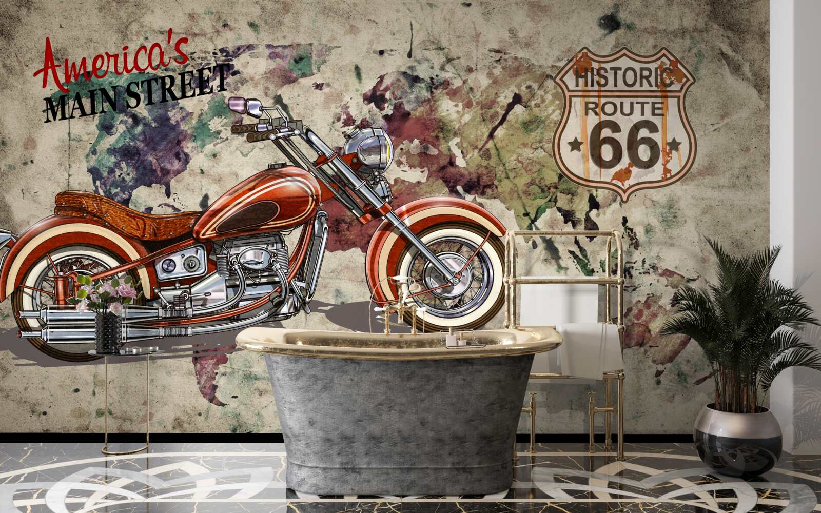 Fototapeten Elegantes Motorrad aus Amerika