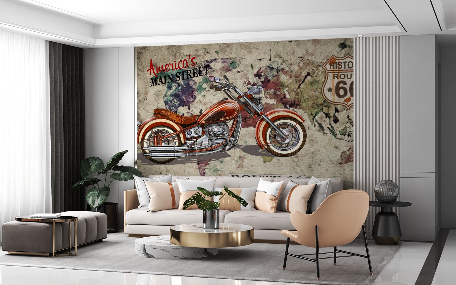 Fototapeten Elegantes Motorrad aus Amerika