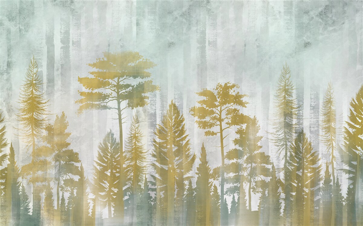 Fototapeten Herbst im Wald ist Nebel