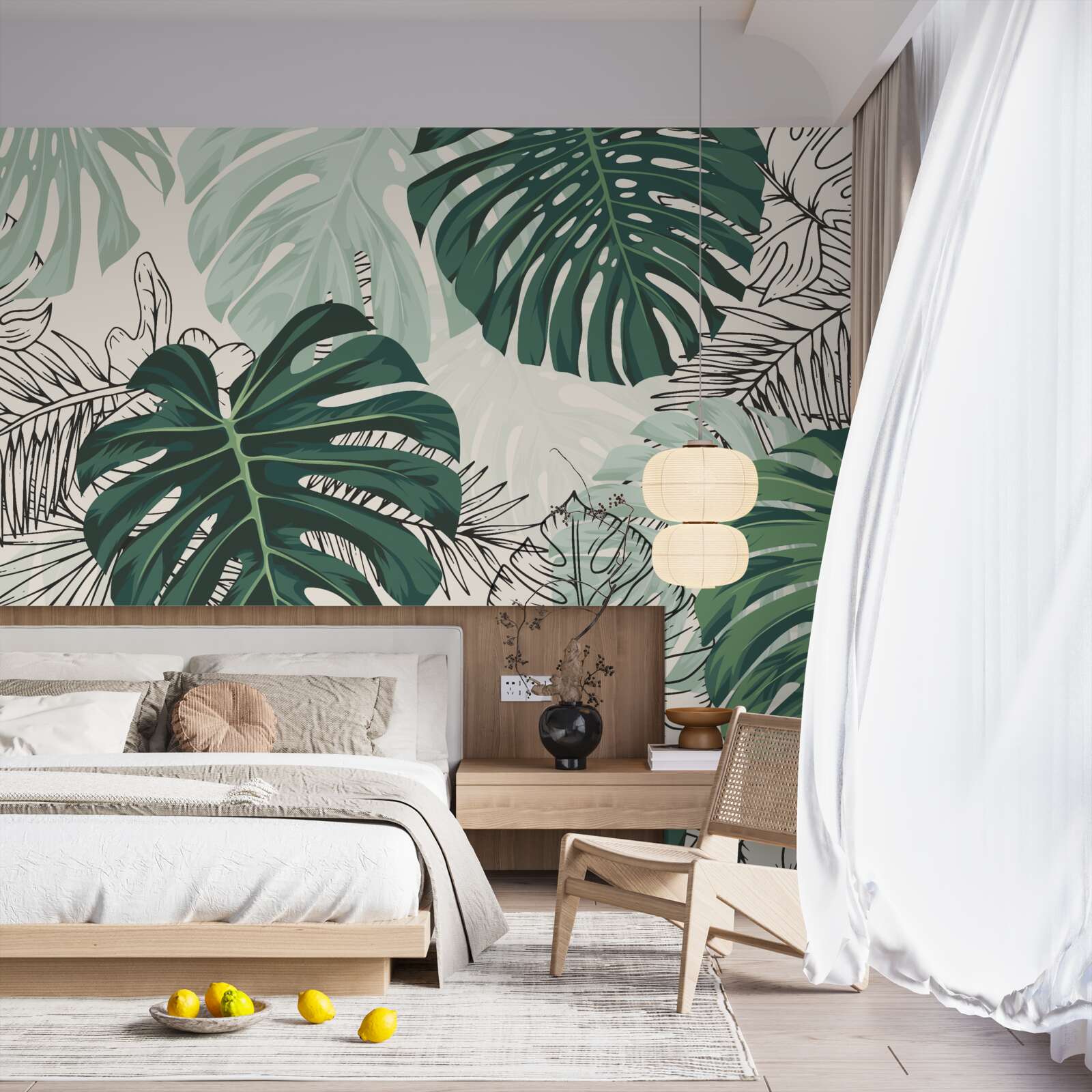 Fototapeten Strukturierte Monstera -Blätter sind majestätisch