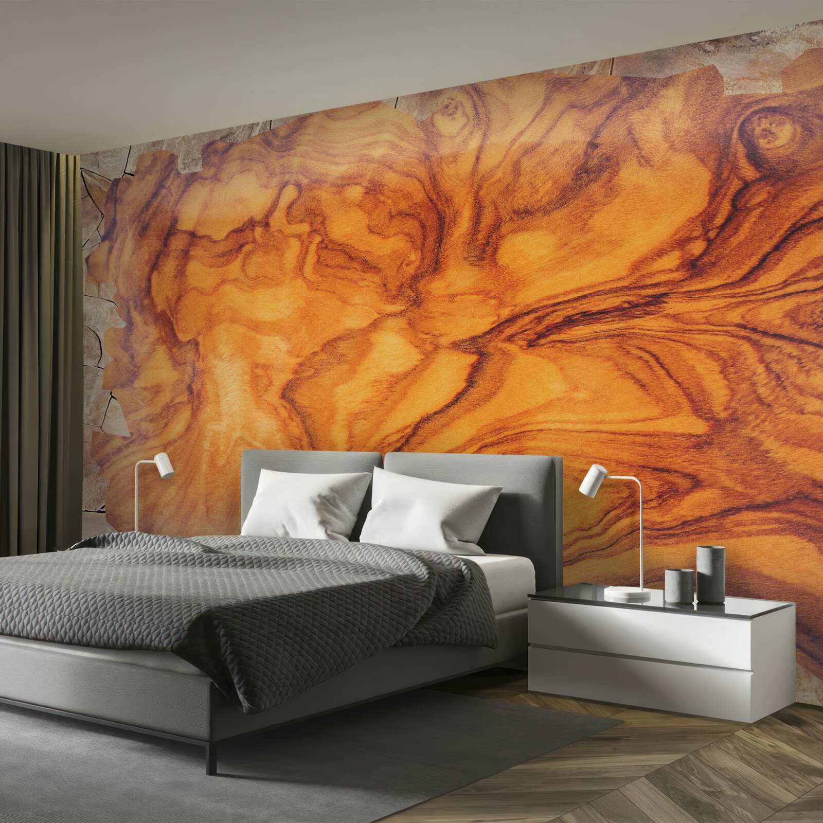 Fototapeten Rotbraunes Holz