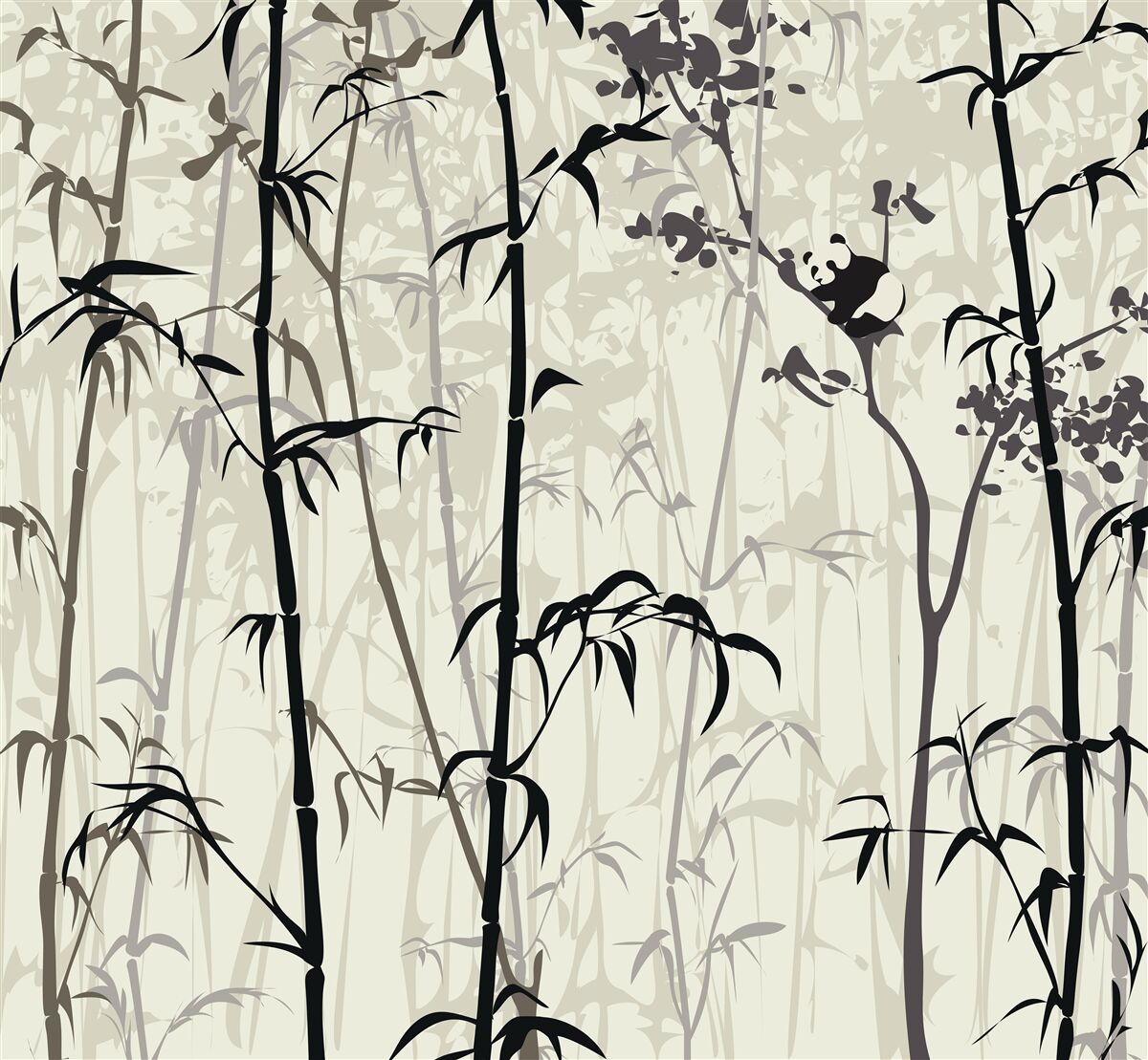 Fototapeten Pandas Kind versteckt sich im Unkraut