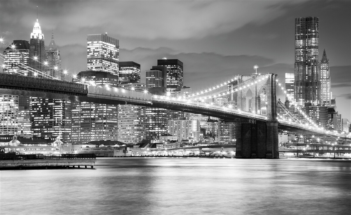 Fototapeten New York in Schwarz -Weiß -Schatten