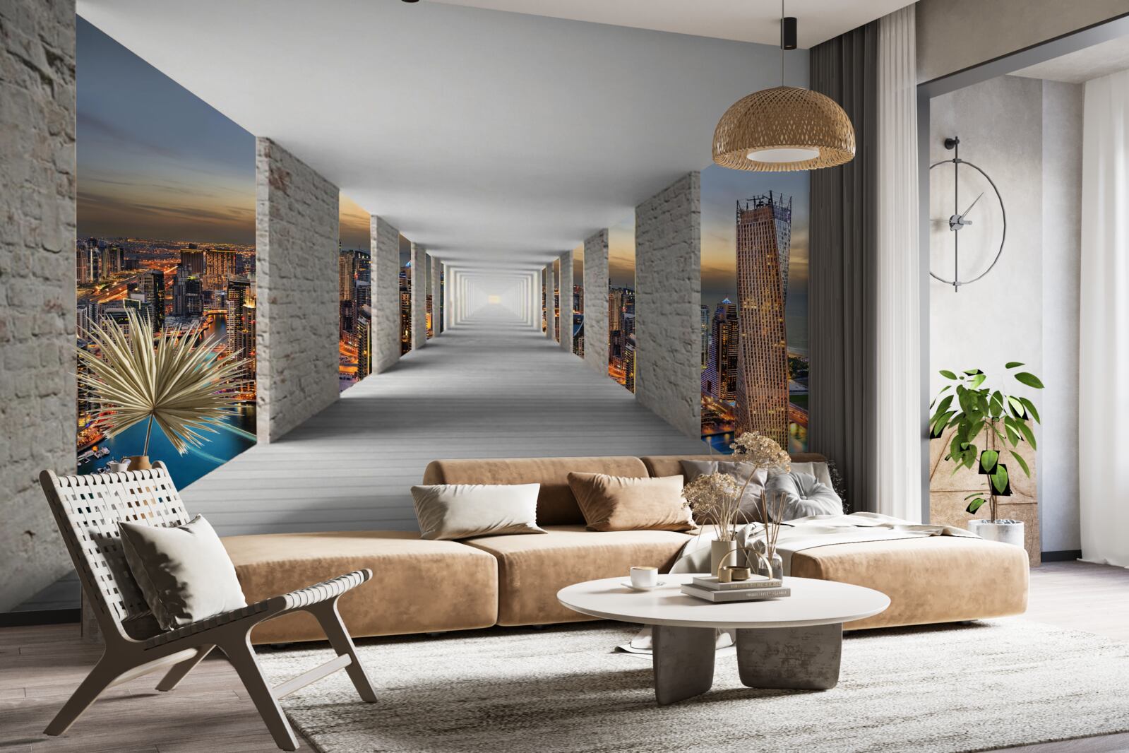 Fototapeten 3d Galerie über die Stadtgebäude