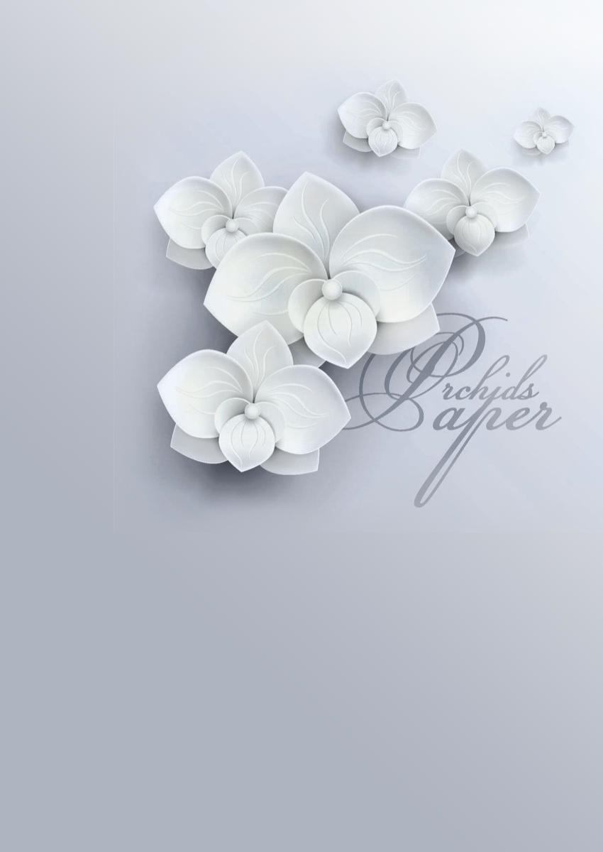 Fototapeten Der graue Hintergrund ist mit weißen Orchideen dekoriert