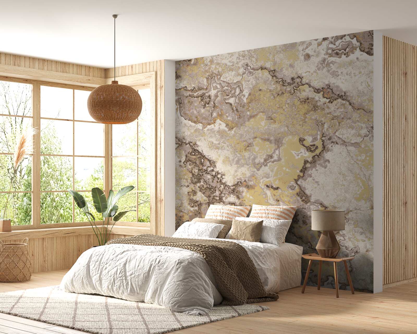 Fototapeten Eine abstrakte Zeichnung in beige und braunen Schatten
