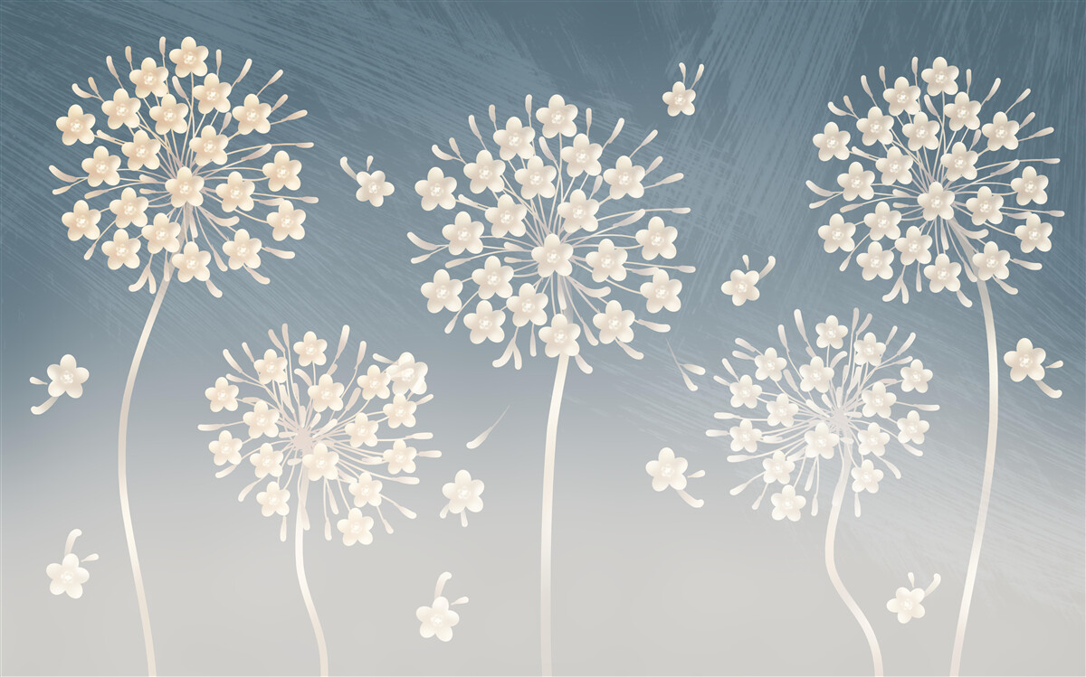Fototapeten Schnee -weiße Blumen vor dem Hintergrund des blauen Himmels