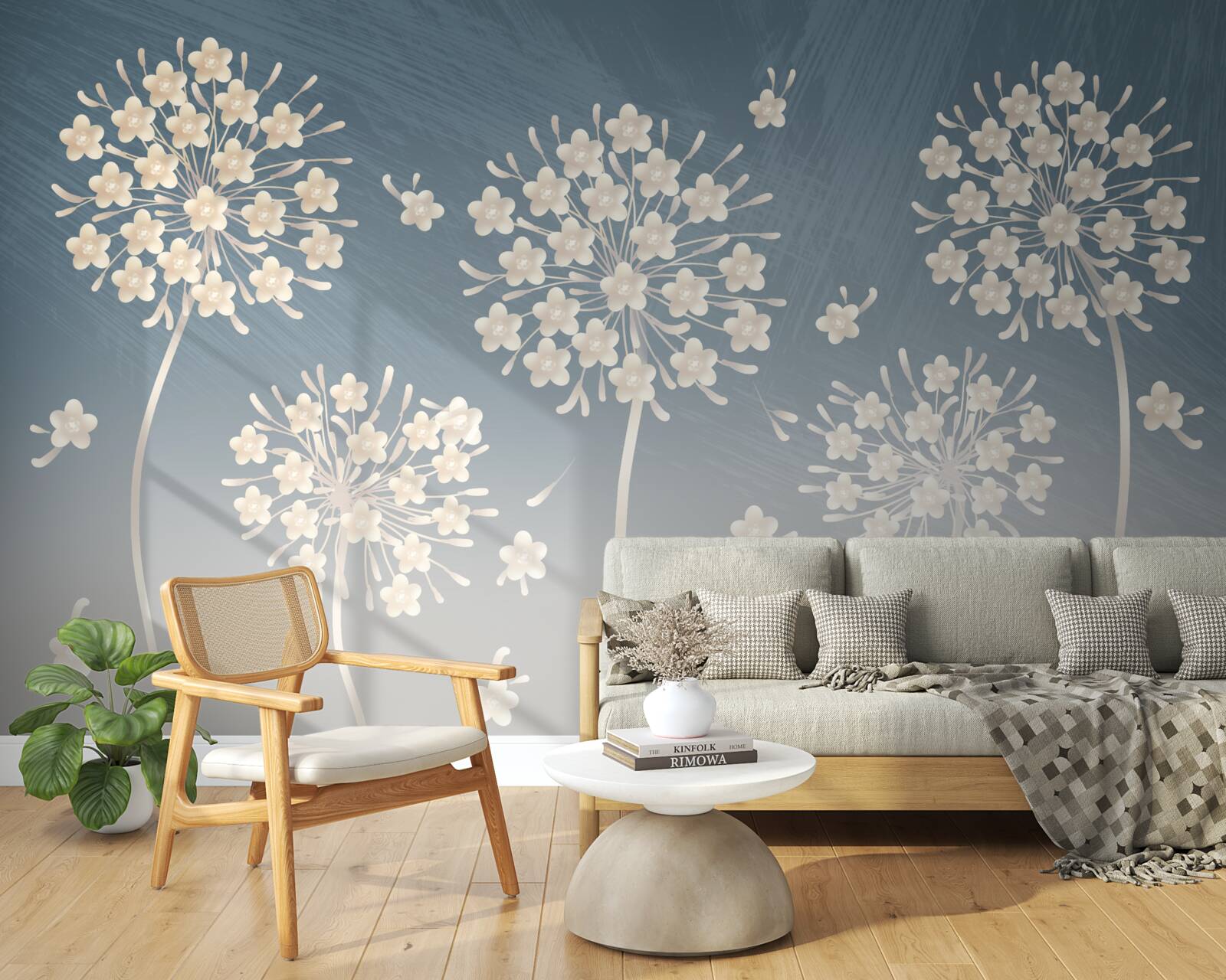 Fototapeten Schnee -weiße Blumen vor dem Hintergrund des blauen Himmels
