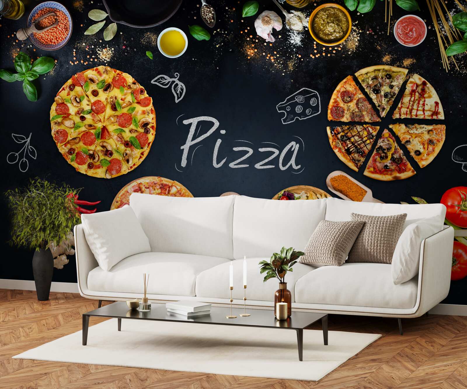 Fototapeten Andere Lebensmittel wie Pizza