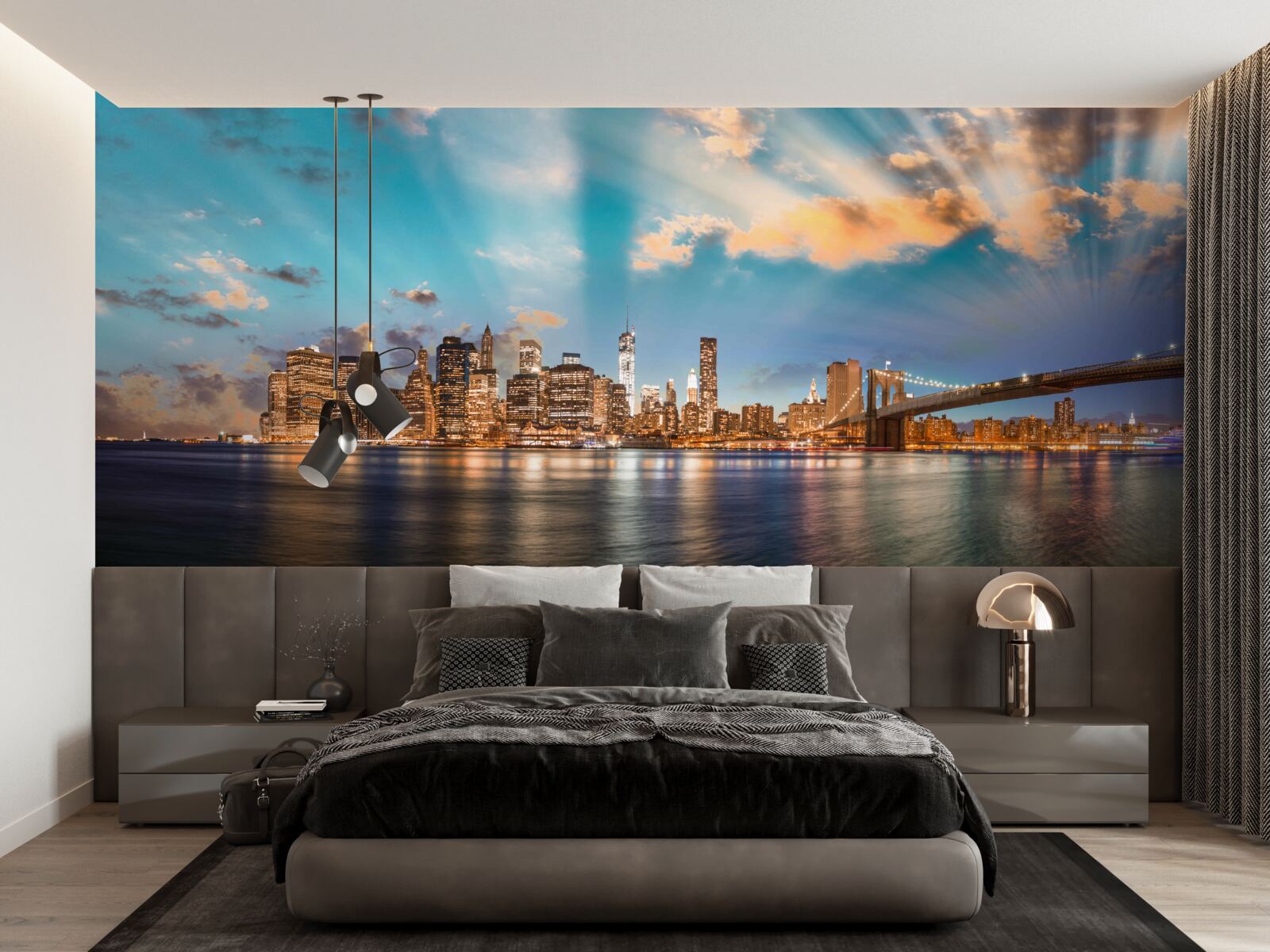Fototapeten Brookliński und Manhattan Bridge in New York