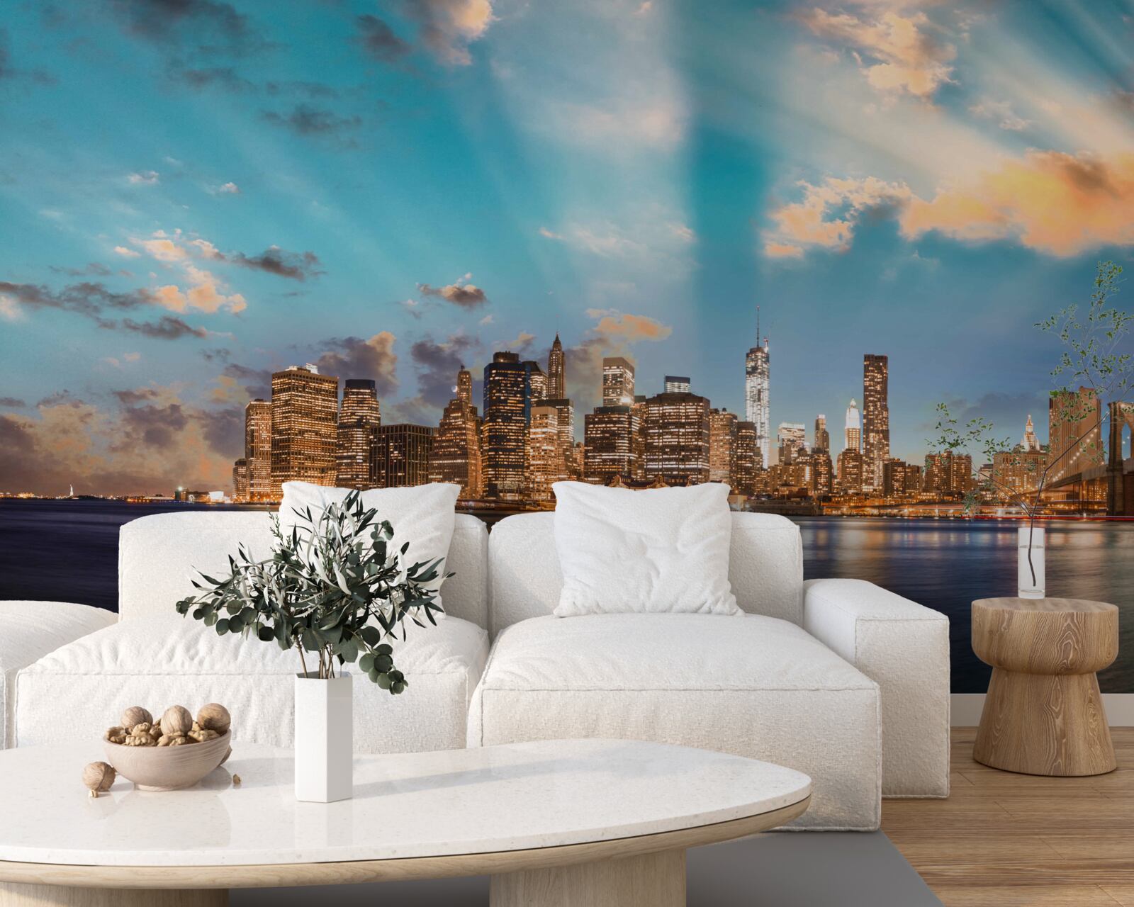 Fototapeten Brookliński und Manhattan Bridge in New York